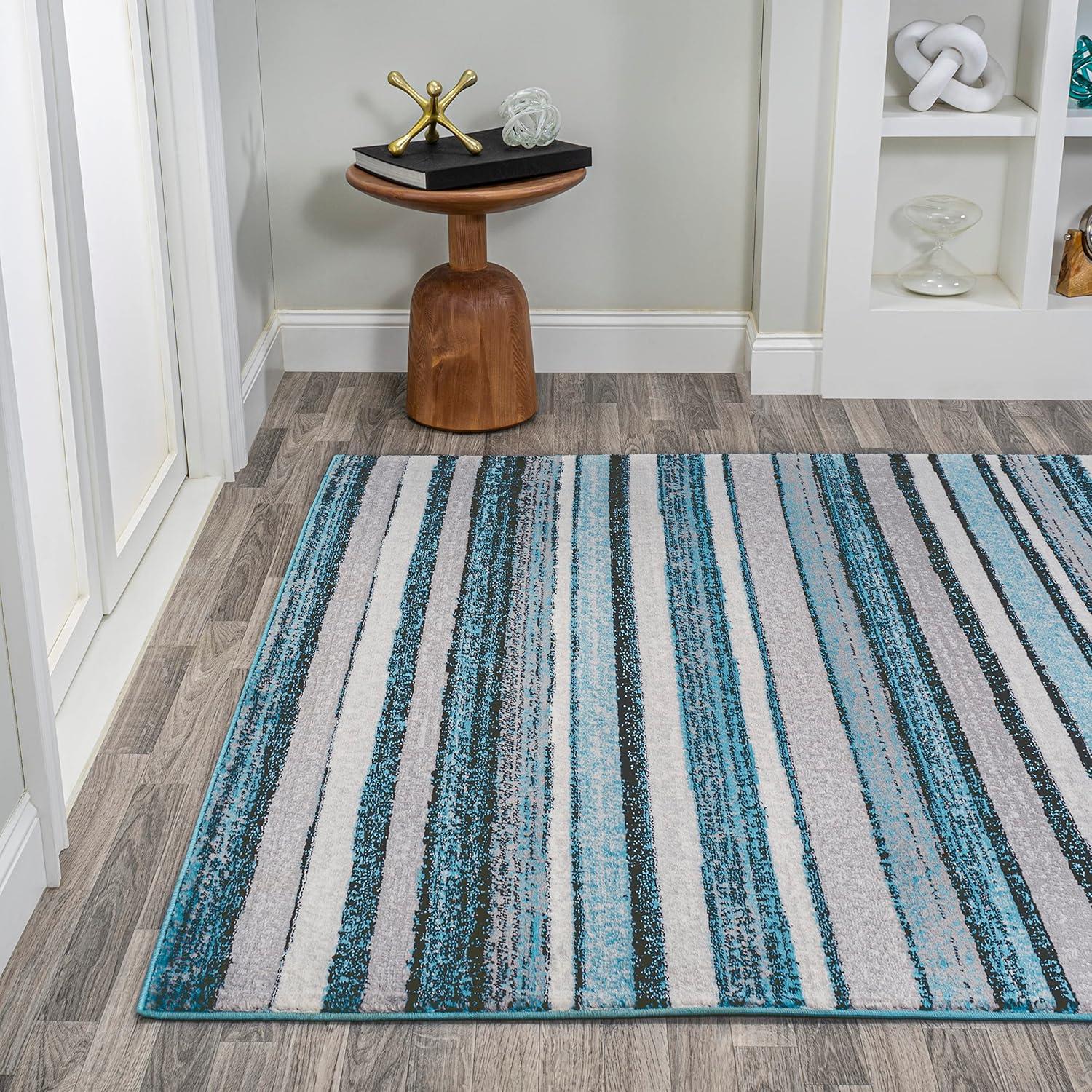 3' x 5' Magnolia Beach Strie' Striped Area Rug, Blue/Navy - JONATHAN Y