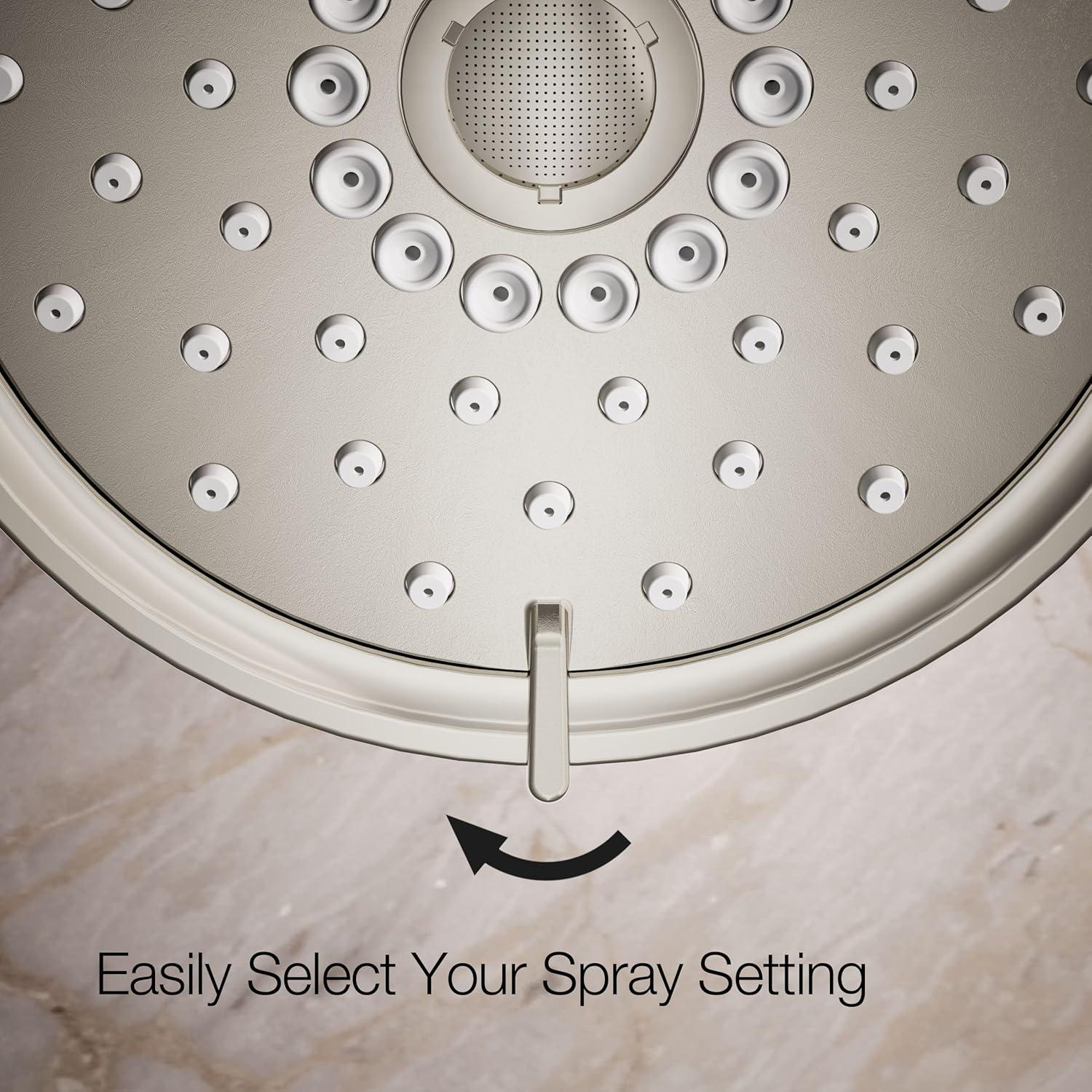 Kohler Purist 2.5 Gpm Multifunction Wall Mount Showerhead, Three Spray Settings, 5.5" High Pressure Spray Head