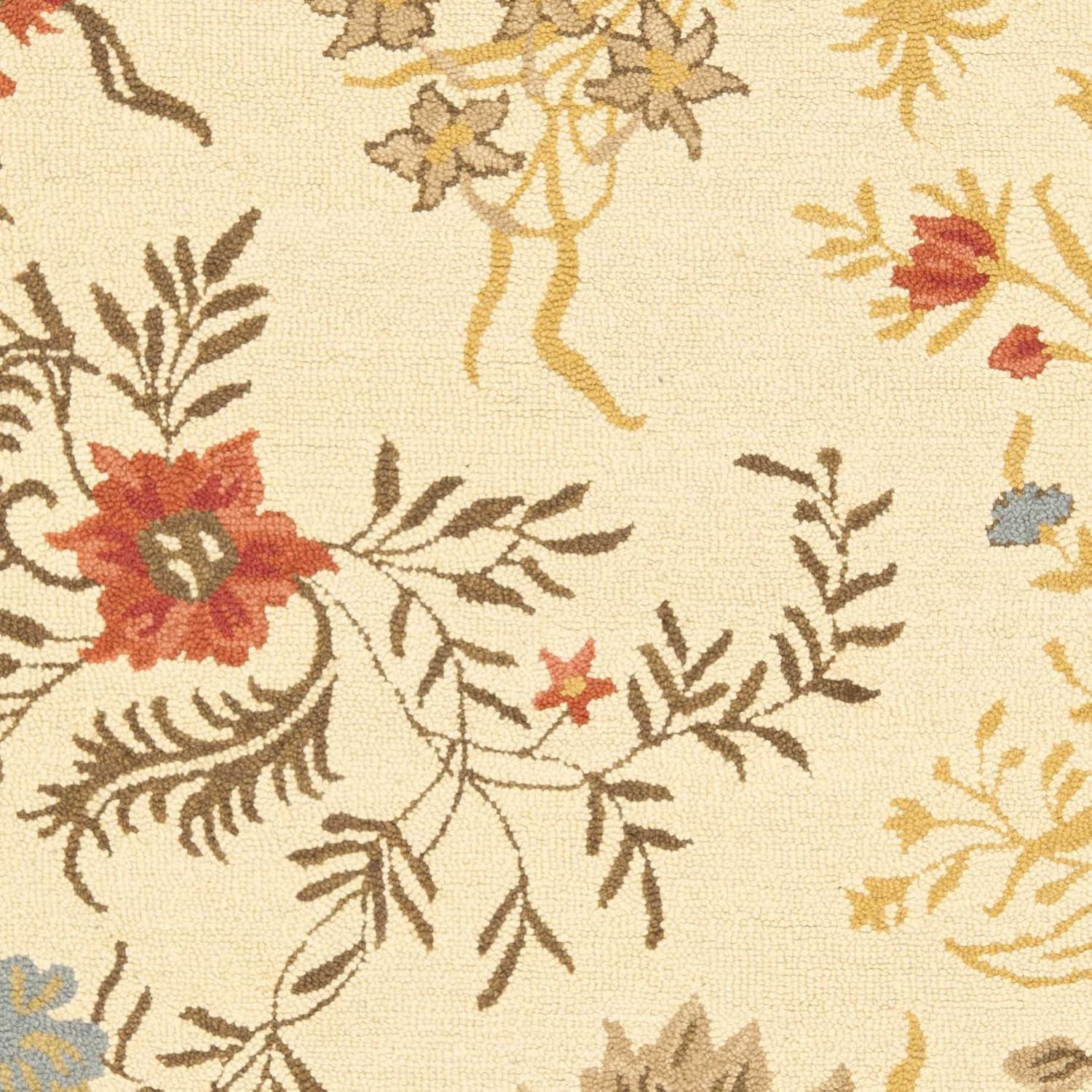 Blossom BLM916 Hand Hooked Indoor Area Rug - Beige/Multi - 5'x8' - Safavieh
