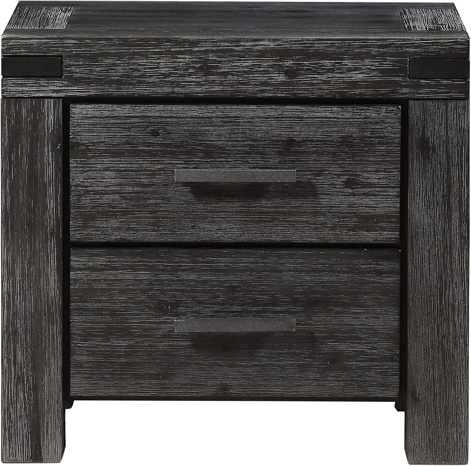 Modus Meadow 2 Drawer Solid Wood Nightstand in Graphite