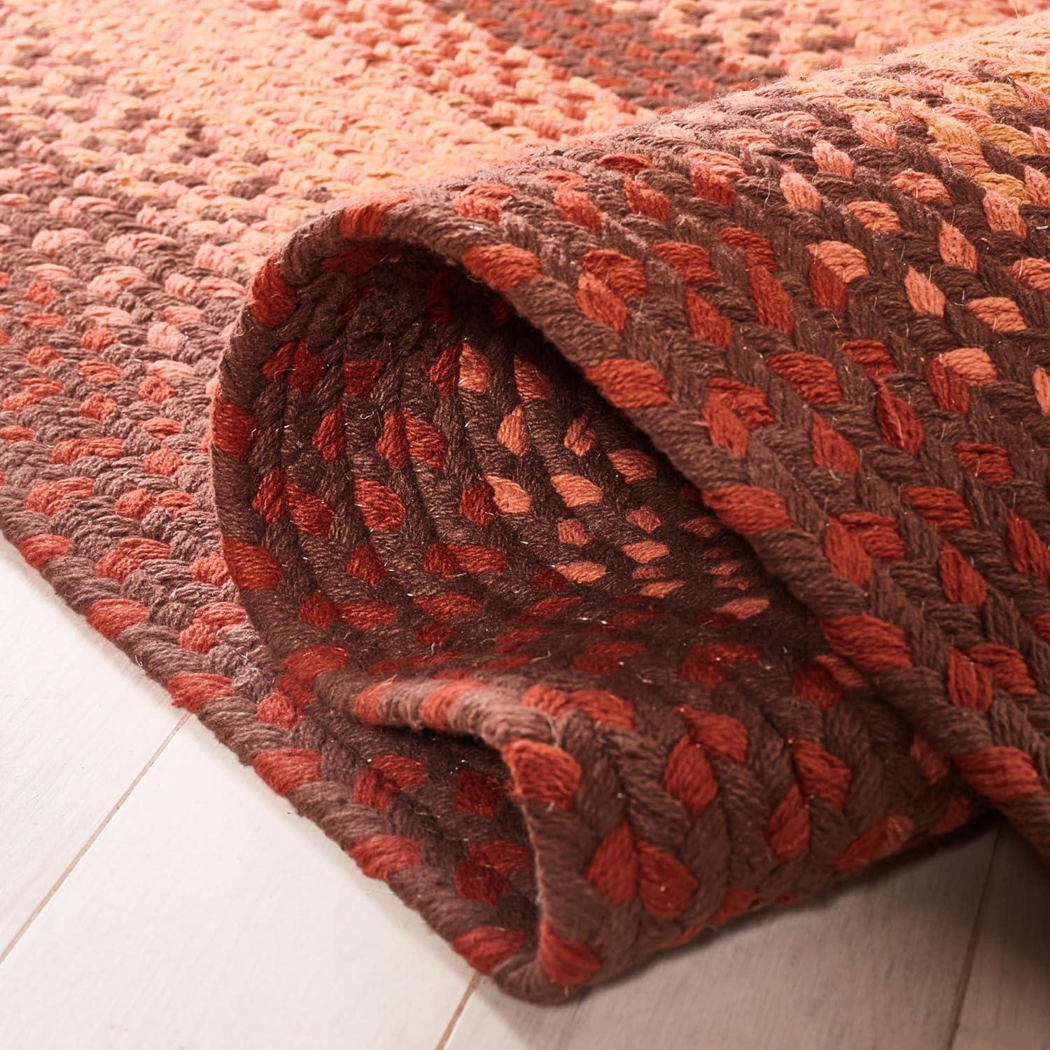 SAFAVIEH Braided Claes Color Bordered Area Rug, Orange/Rust, 8' x 10'