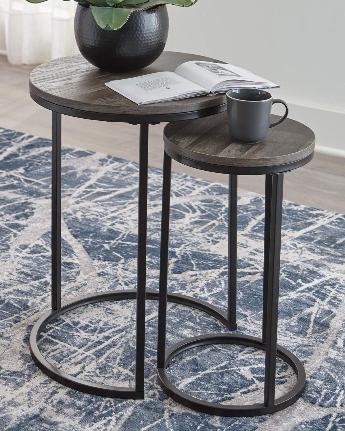 Signature Design by Ashley Casual Briarsboro Accent Table (Set of 2)  Black/Gray