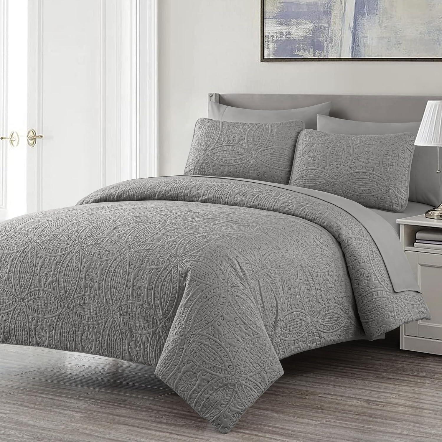 Chezmoi Collection Liam Microfiber 7 Piece Bed in a Bag Comforter Set