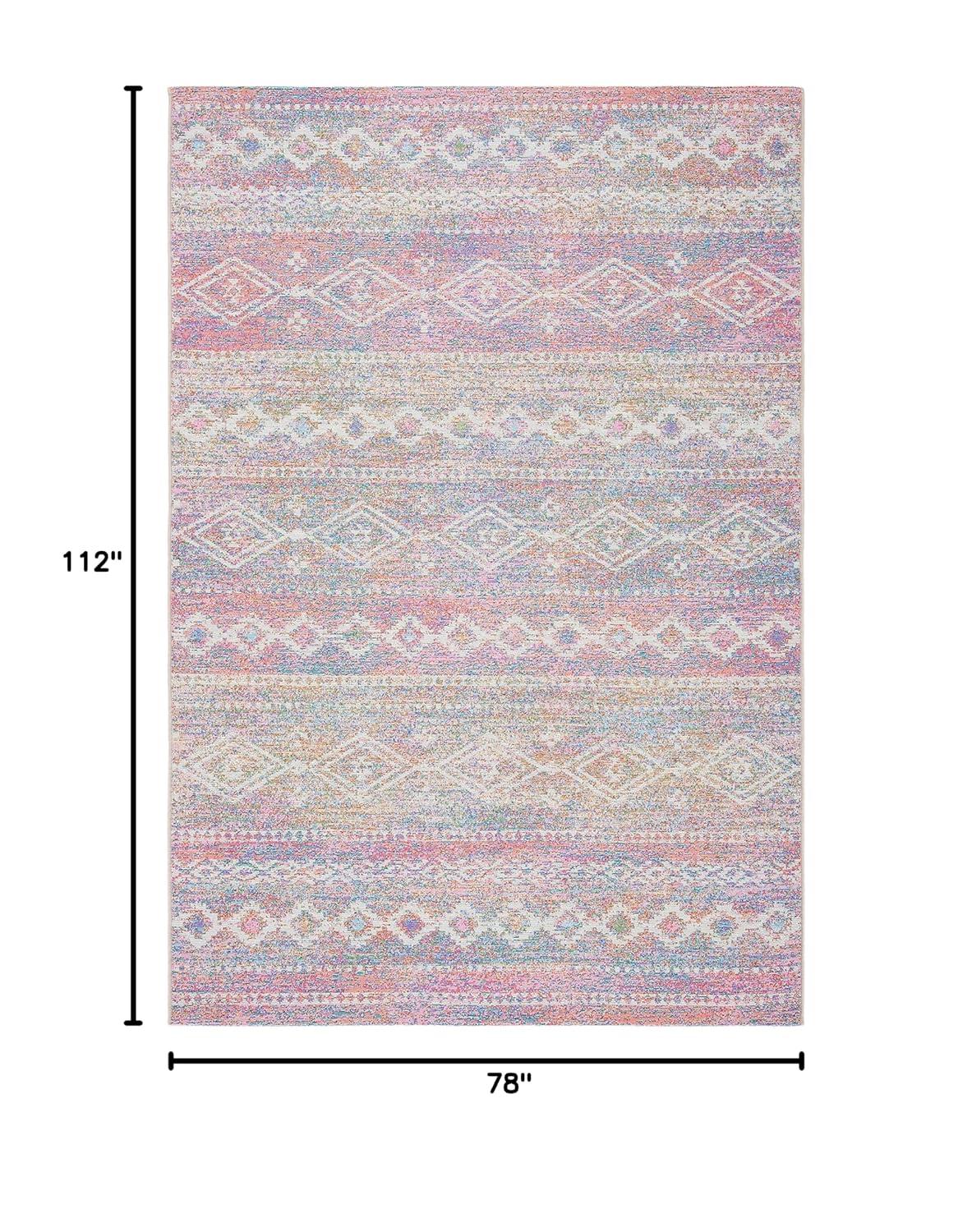 Summer SMR498 Power Loomed Indoor and Outdoor Area Rug - Ivory/Pink - 6'6"x9'4" - Safavieh.