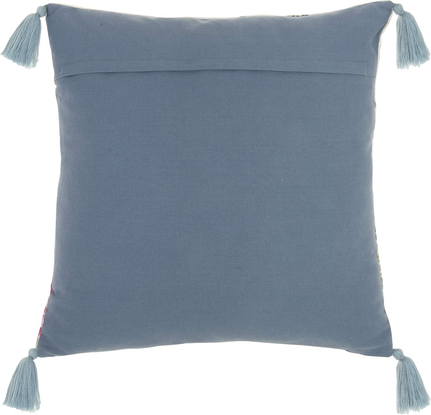 18"x18" Sofia Embellished Floral Garden Square Throw Pillow - Mina Victory: Handmade, Embroidered, Indoor Decor