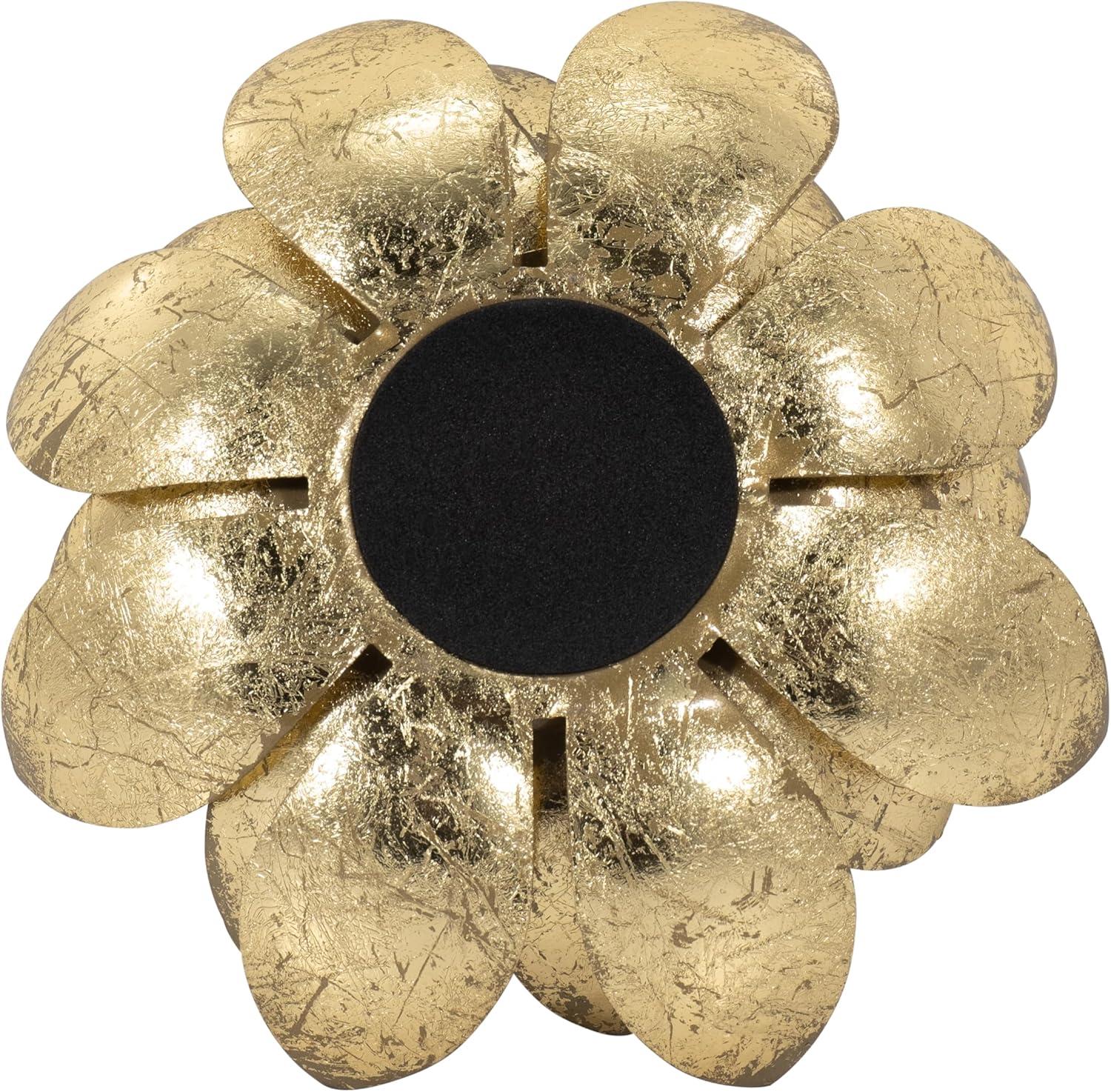 Sagebrook Home 8" Lotus Candle Holder - Contemporary Gold Metal Decorative Votive Candle Holder for Home or Event Decor - Decorative Lotus Candle