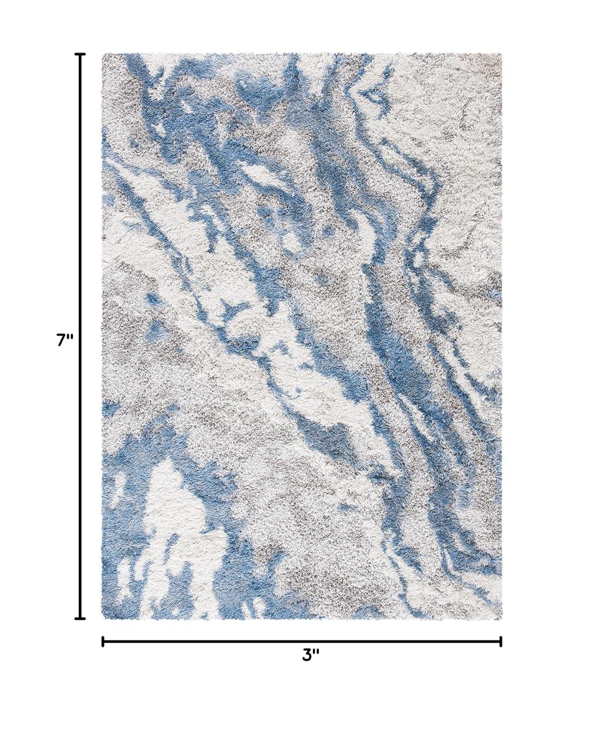 Horizon Shag 800 HZN890 Machine Made Area Rug - 5'3"x7'7" - Grey/Blue - Safavieh
