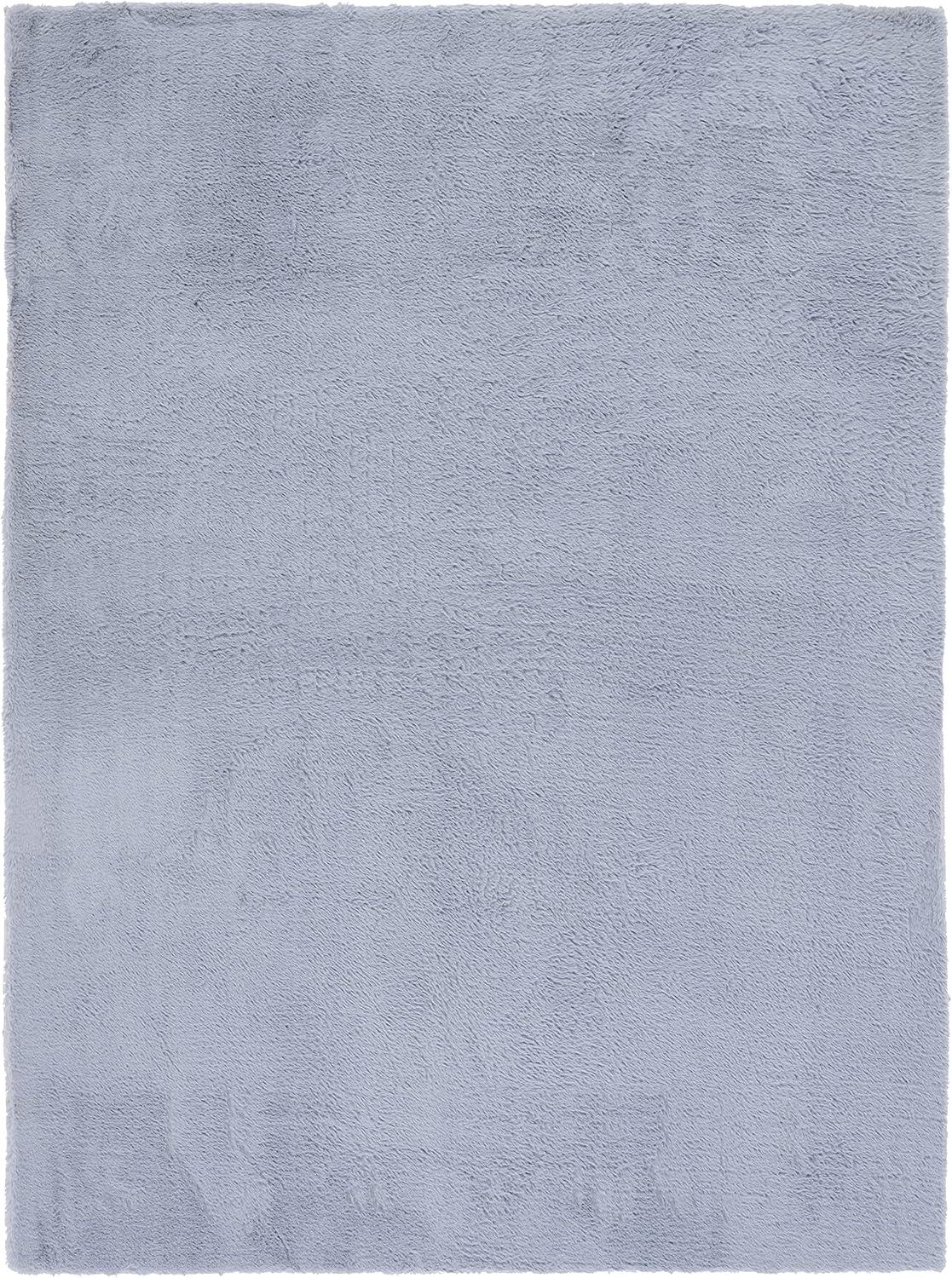 Faux Rabbit Fur FRF500 Power Loomed Machine Washable Indoor Area Rug - Light Grey - 6'x9' - Safavieh