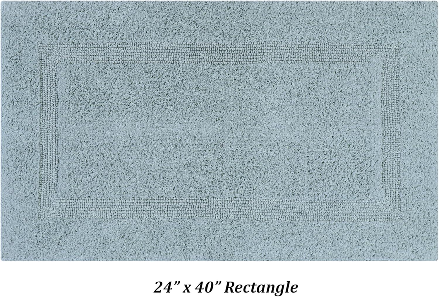 Better Trends Lux 100% Cotton Tufted Solid Reversible Bath Rug 24" x 40" Rectangle - Blue