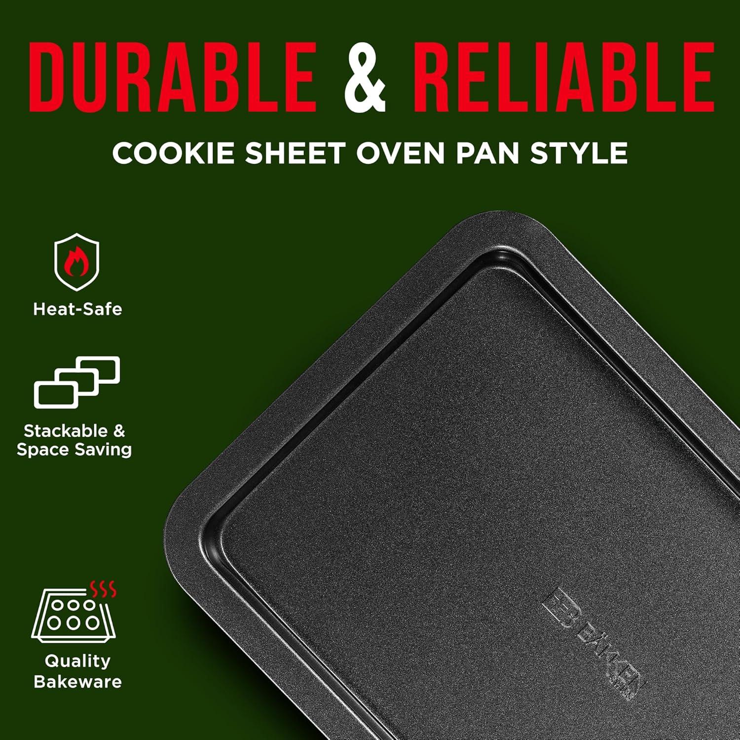 Nonstick Black Steel 3-Piece Baking Sheet Set