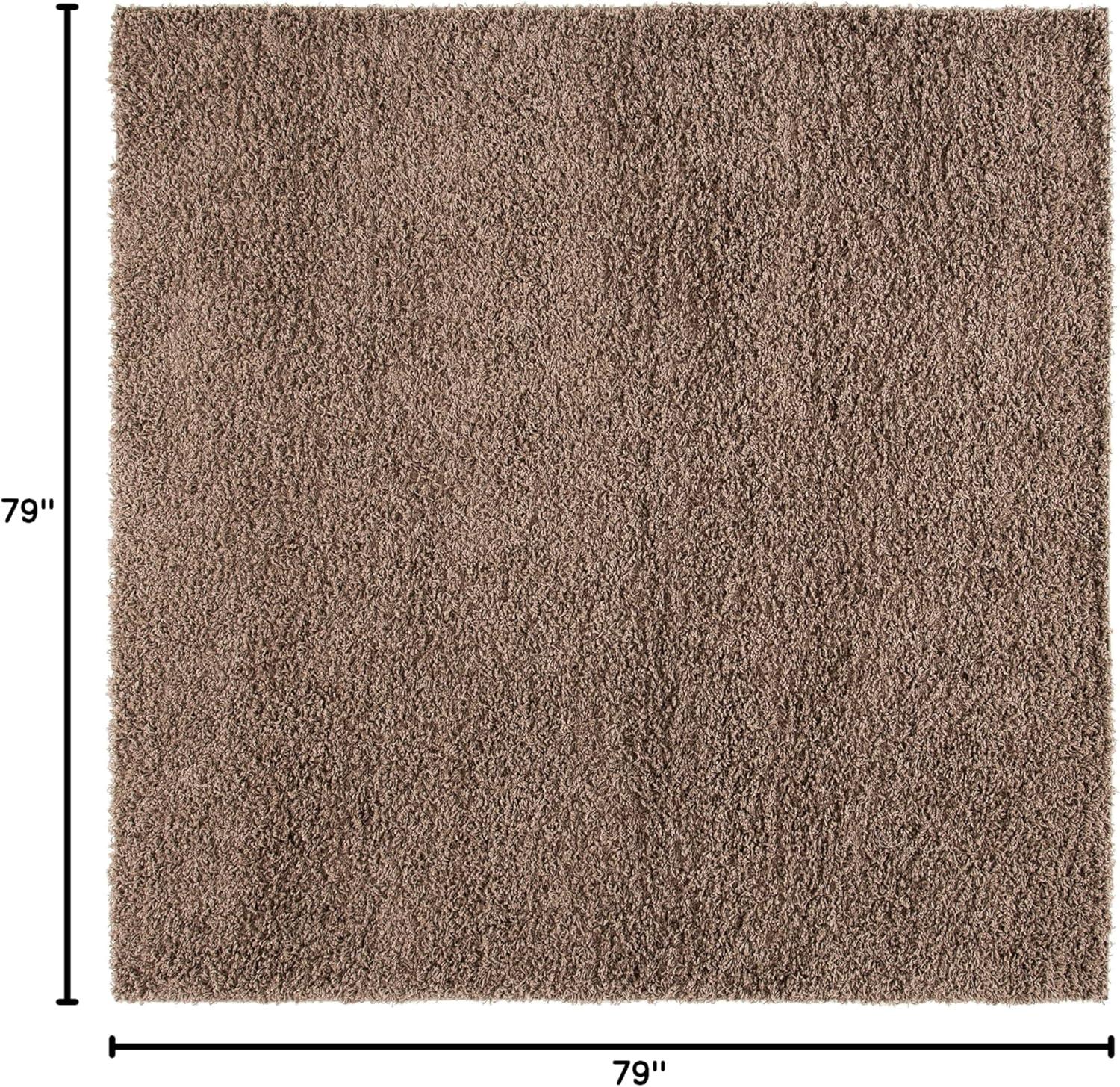 Athens Shag SGA119 Power Loomed Area Rug - Taupe - 6'7"x6'7" - Safavieh.