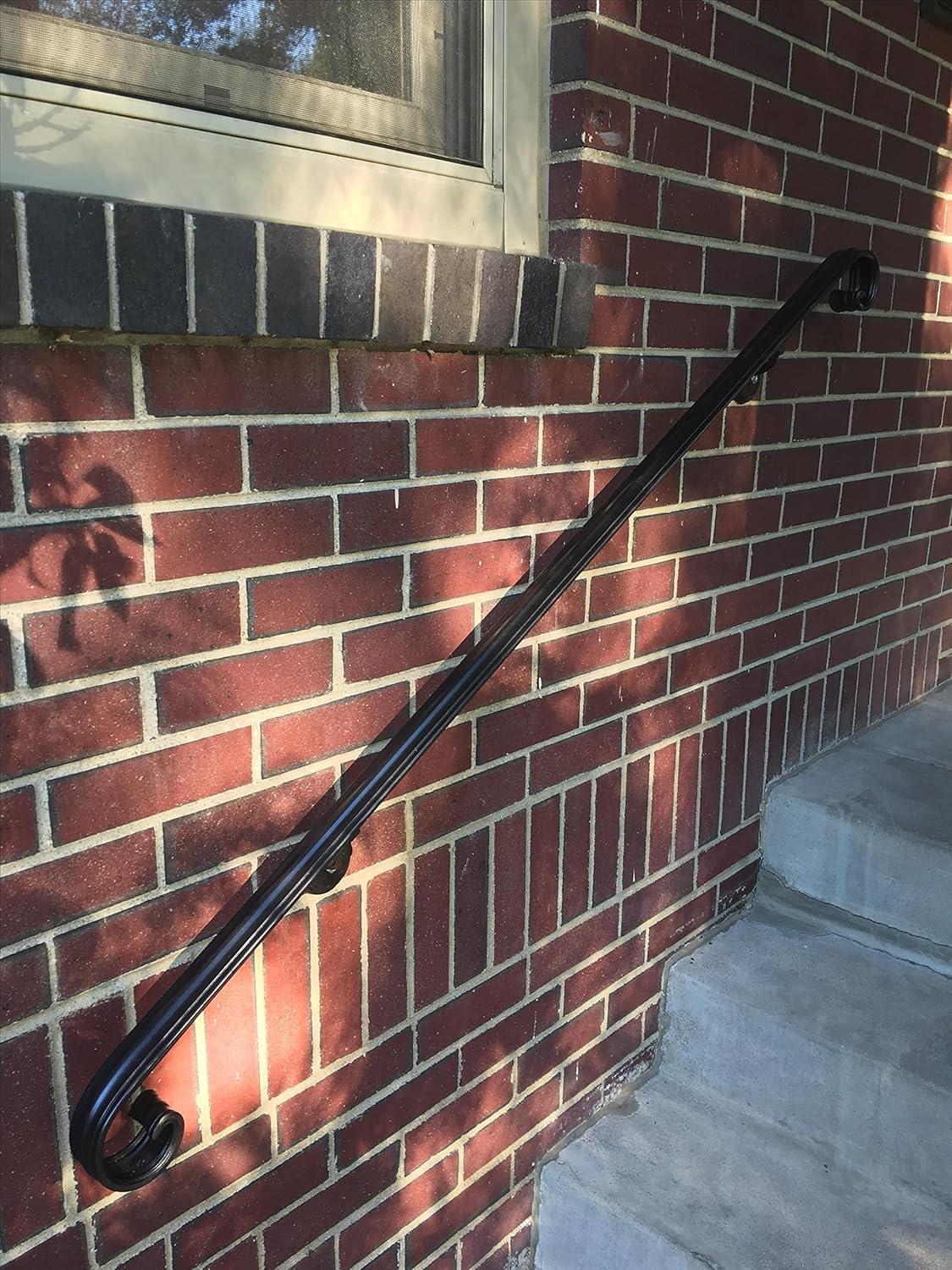 Arc and Hammer Scroll Wrought Iron Handrail