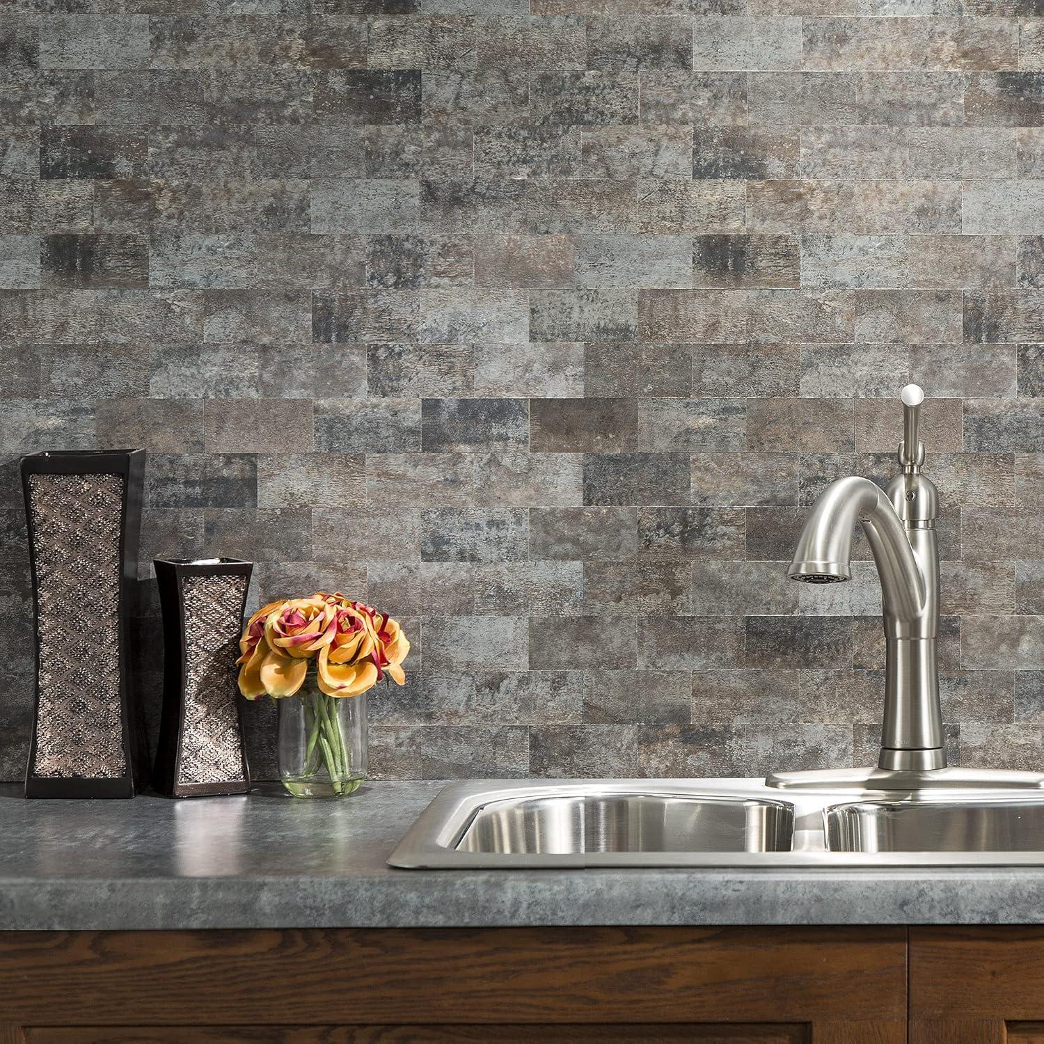 12'' W x 12.75'' L PVC Peel and Stick Mosaic Tile