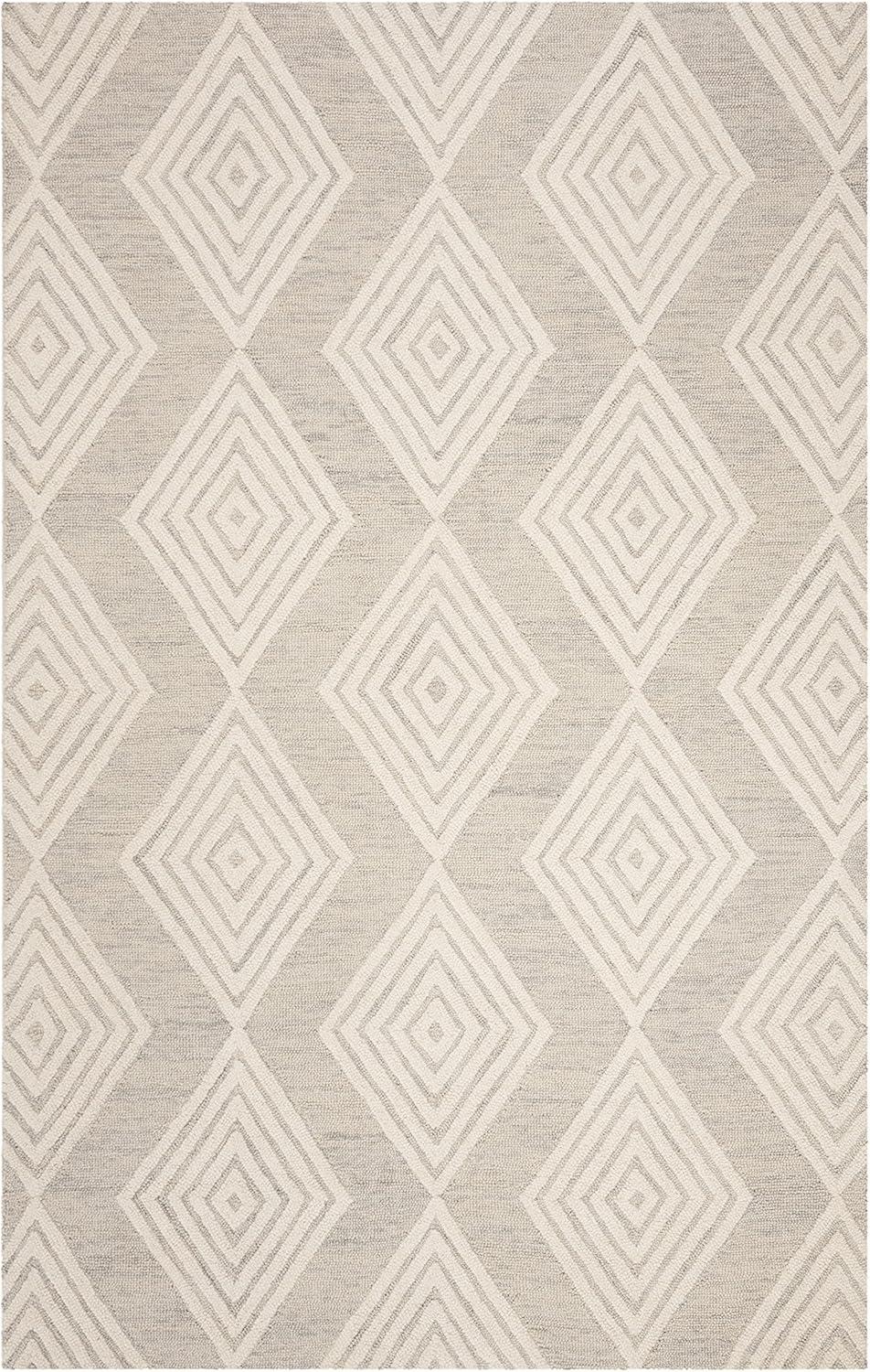 Blossom BLM111 Hand Tufted Area Rug - Silver/Ivory - 5'x8' - Safavieh.