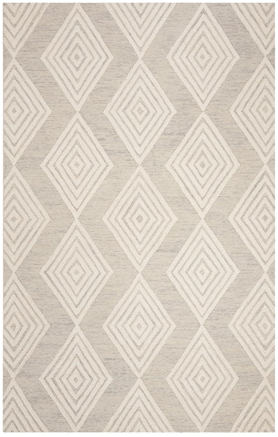 Blossom BLM111 Hand Tufted Area Rug - Silver/Ivory - 5'x8' - Safavieh.