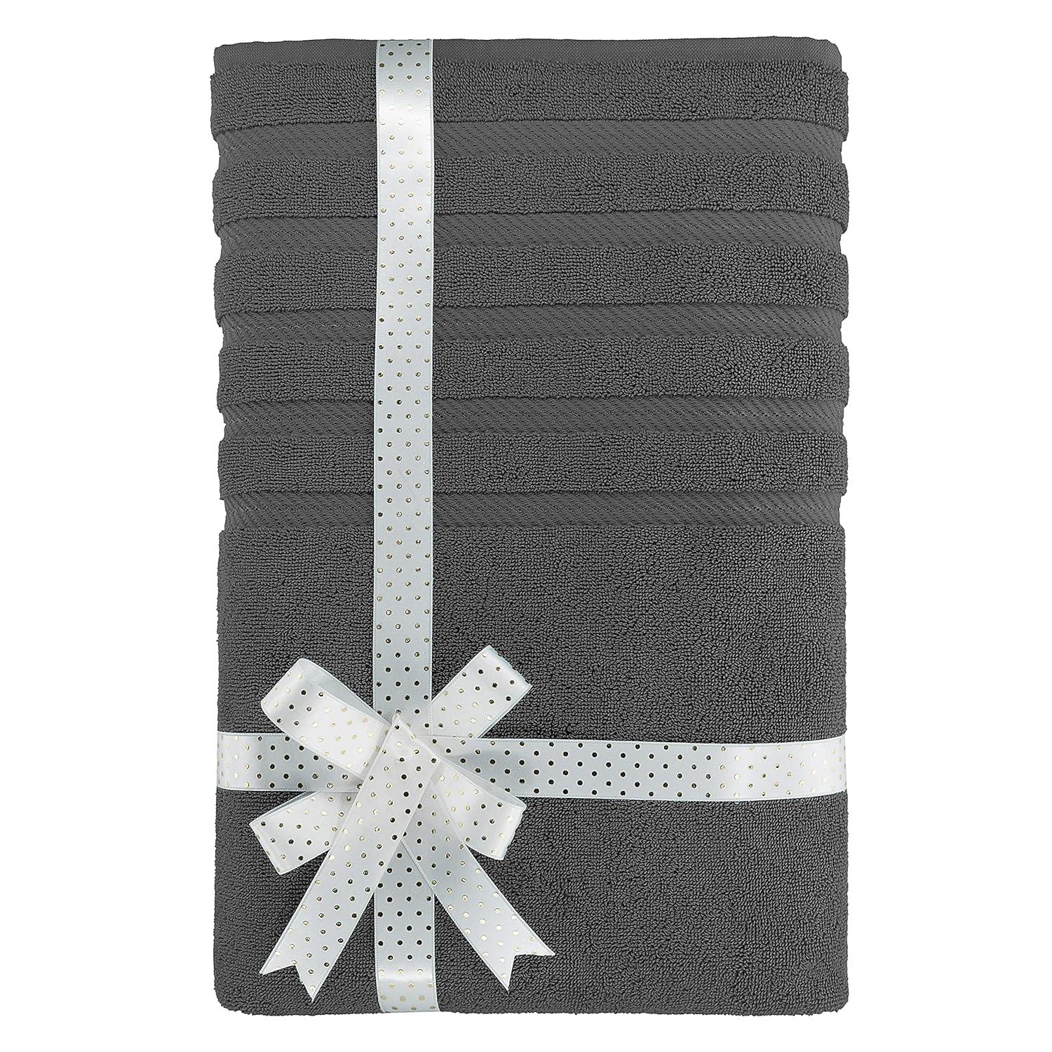 American Soft Linen 35x70 Jumbo Large Bath Towels, 600 GSM 100% Cotton Turkish Bath Sheet, Oversized Luxury Bath Towels for Bathroom Beach and Pool, Dark Gray