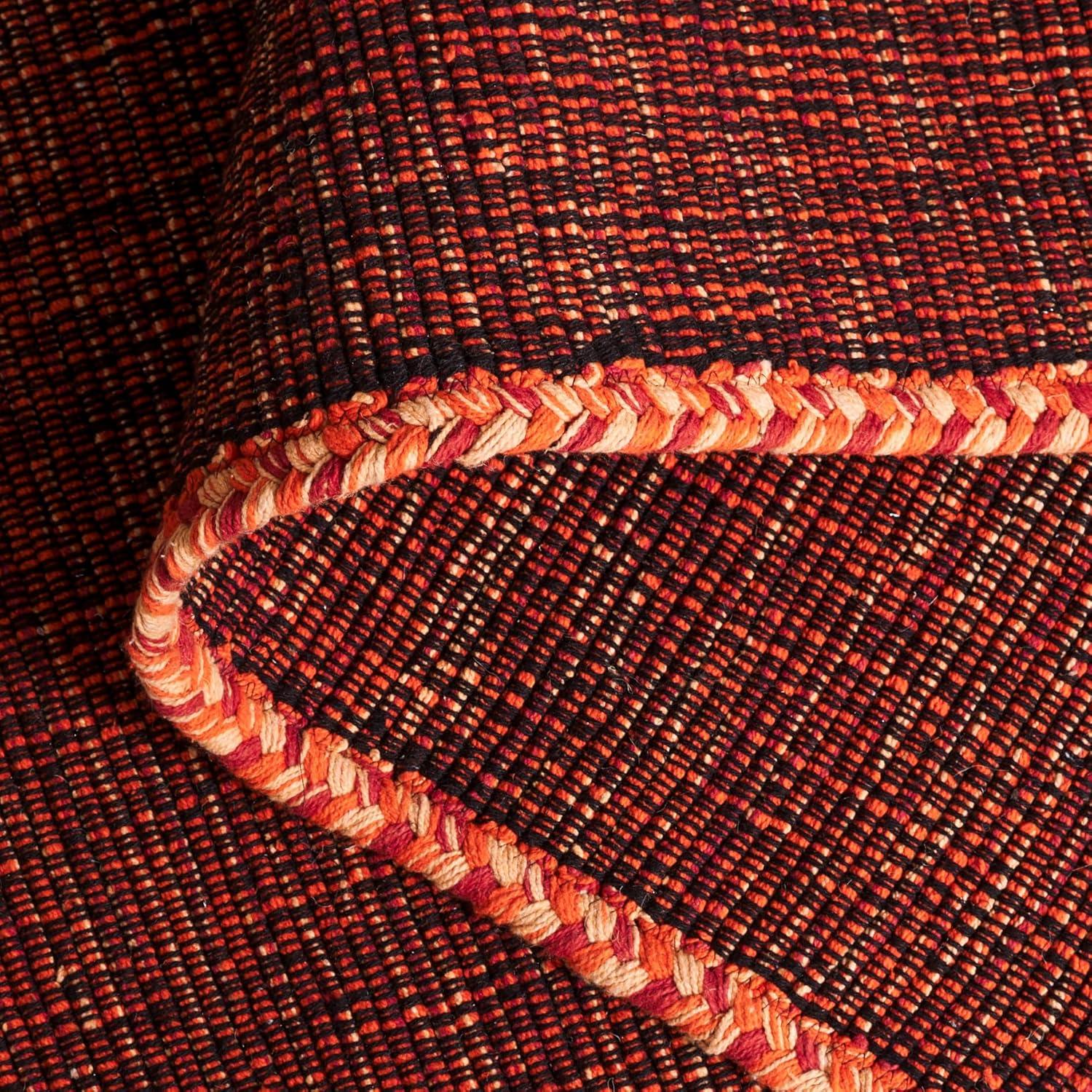 Montauk MTK150 Hand Woven Indoor Area Rug - Orange/Black - 5'x5' - Safavieh