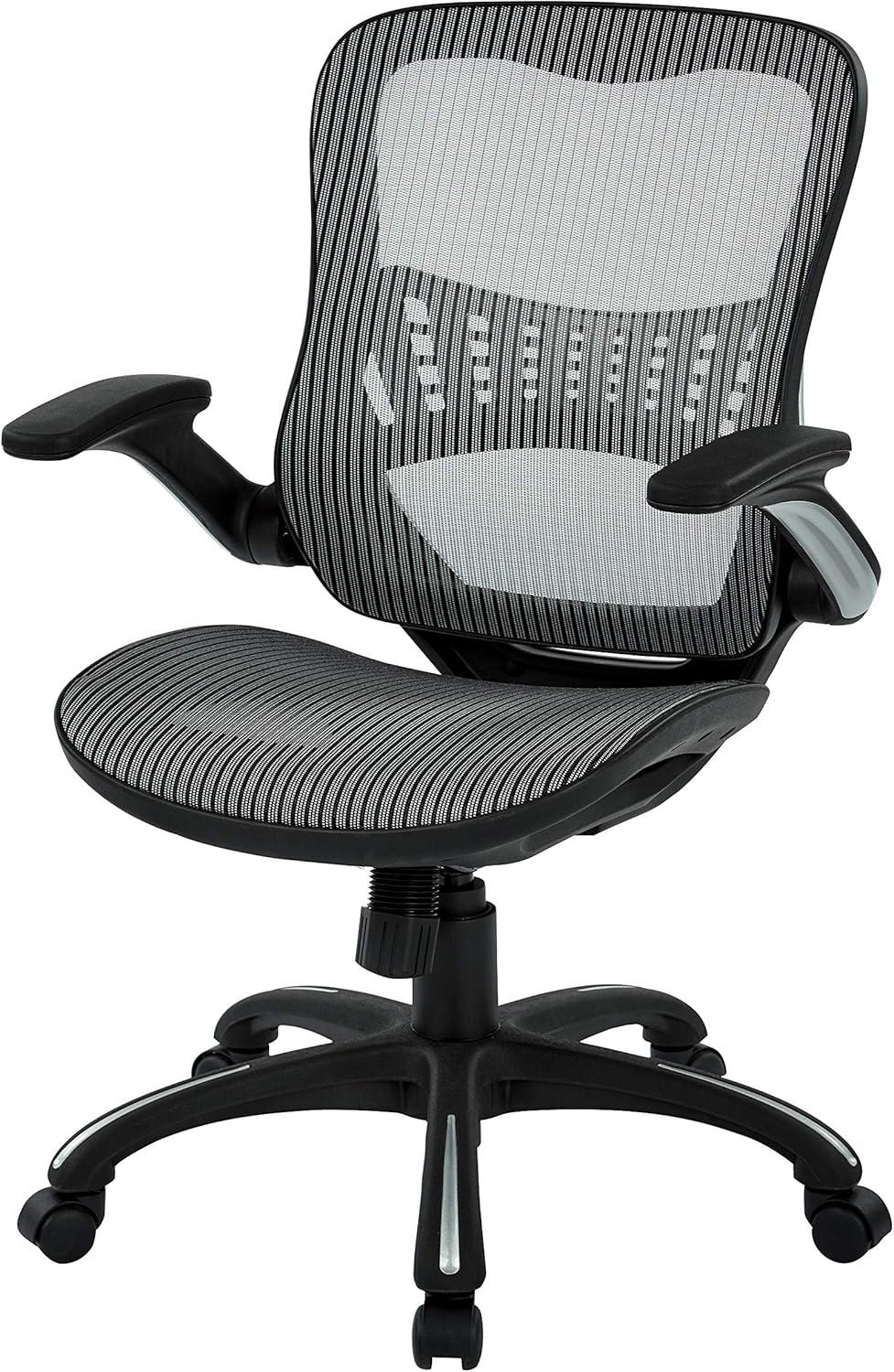 Gray Mesh Executive Swivel Office Chair with Adjustable Arms