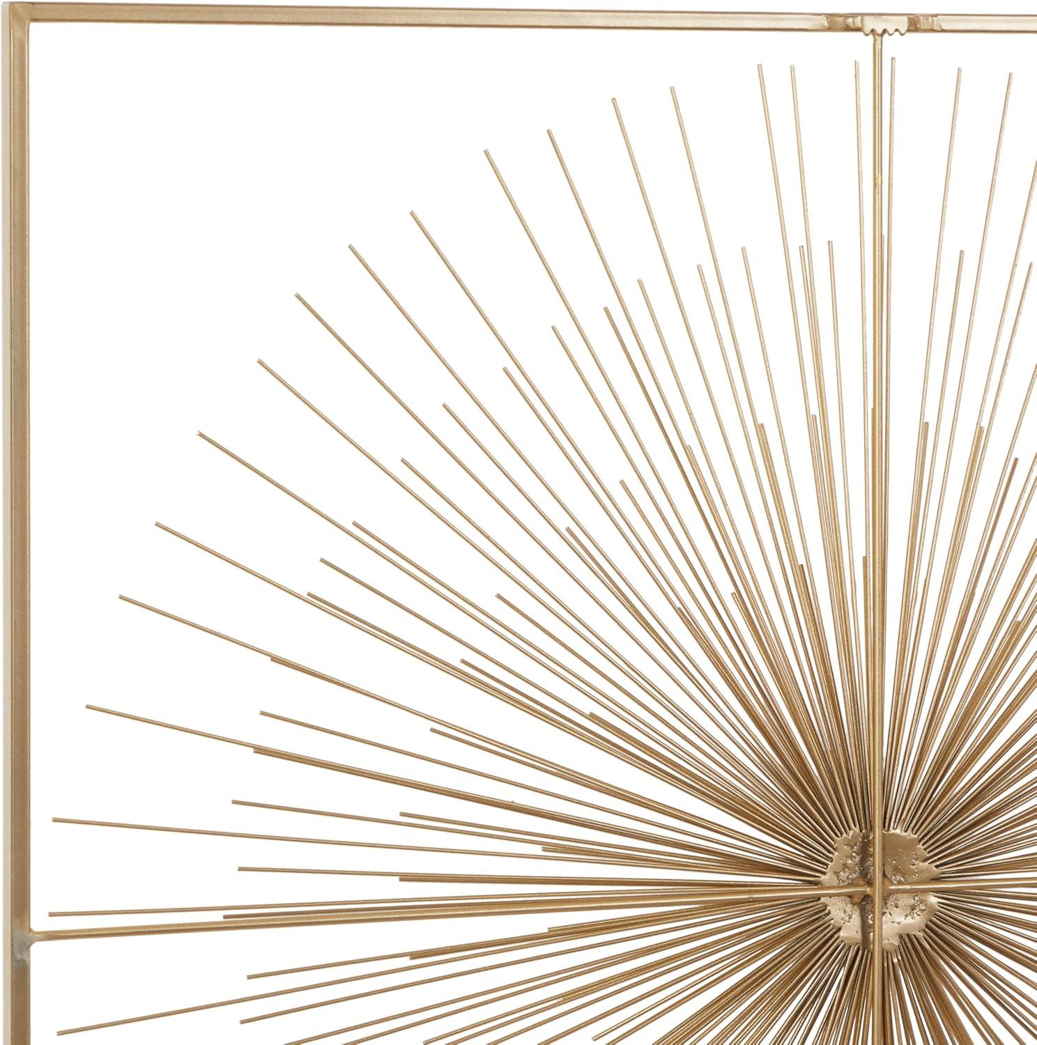 Metal Starburst Handmade Large 3D Wall Decor with Gold Frame Gold - CosmoLiving by Cosmopolitan