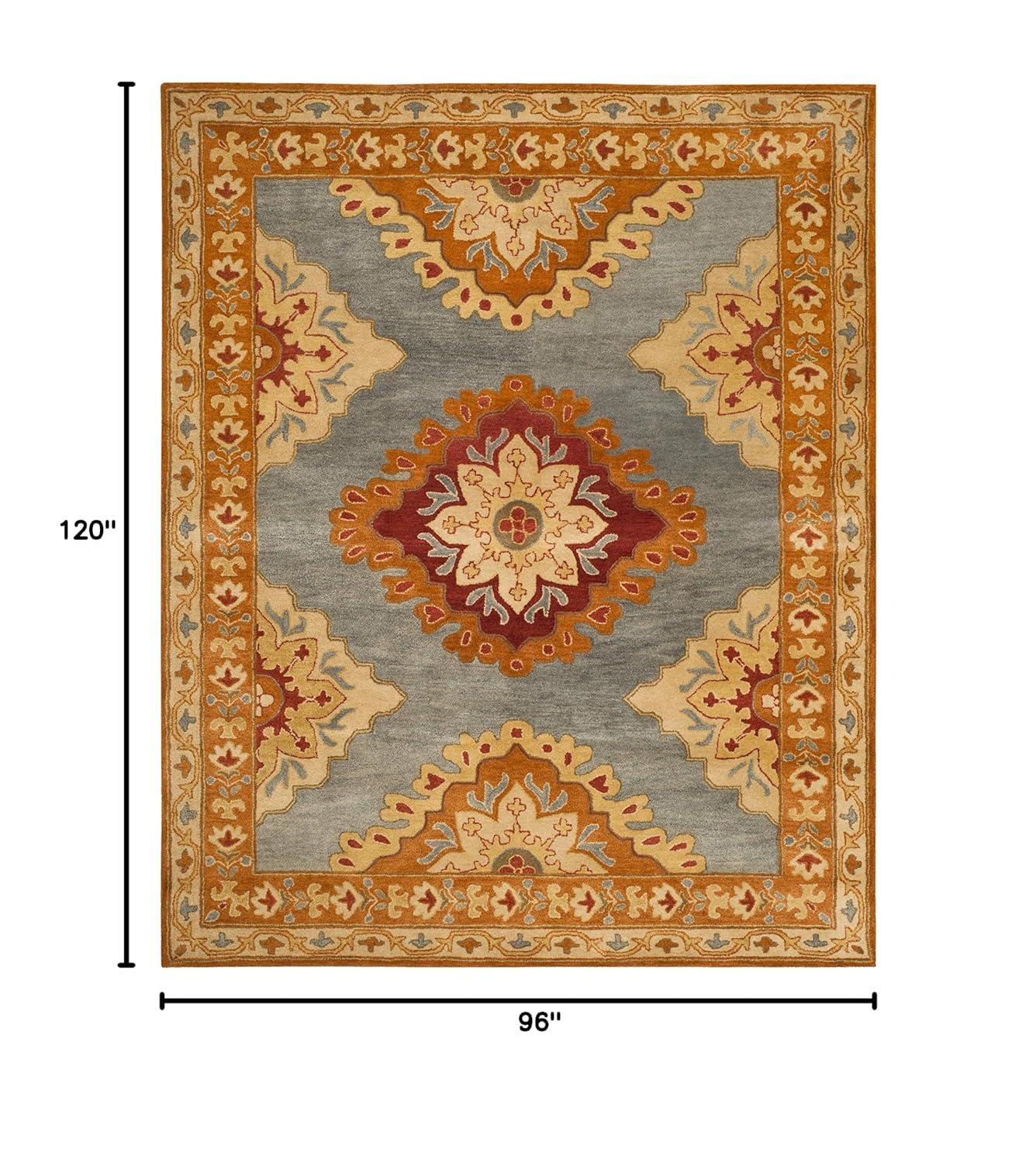 Heritage HG408 Handmade Area Rug - 8'x10' - Blue/Rust - Safavieh