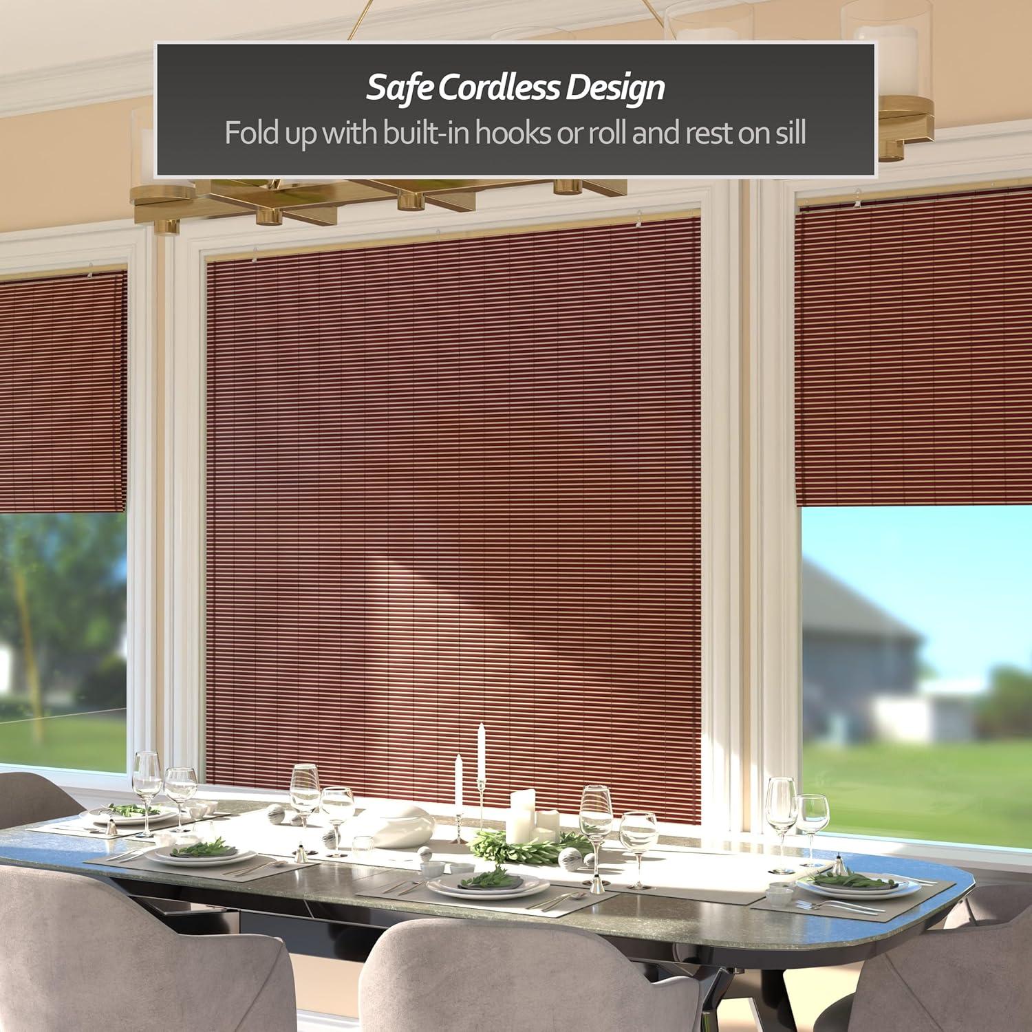 Bamboo Cordless Window Shade - Mahogany 60" W