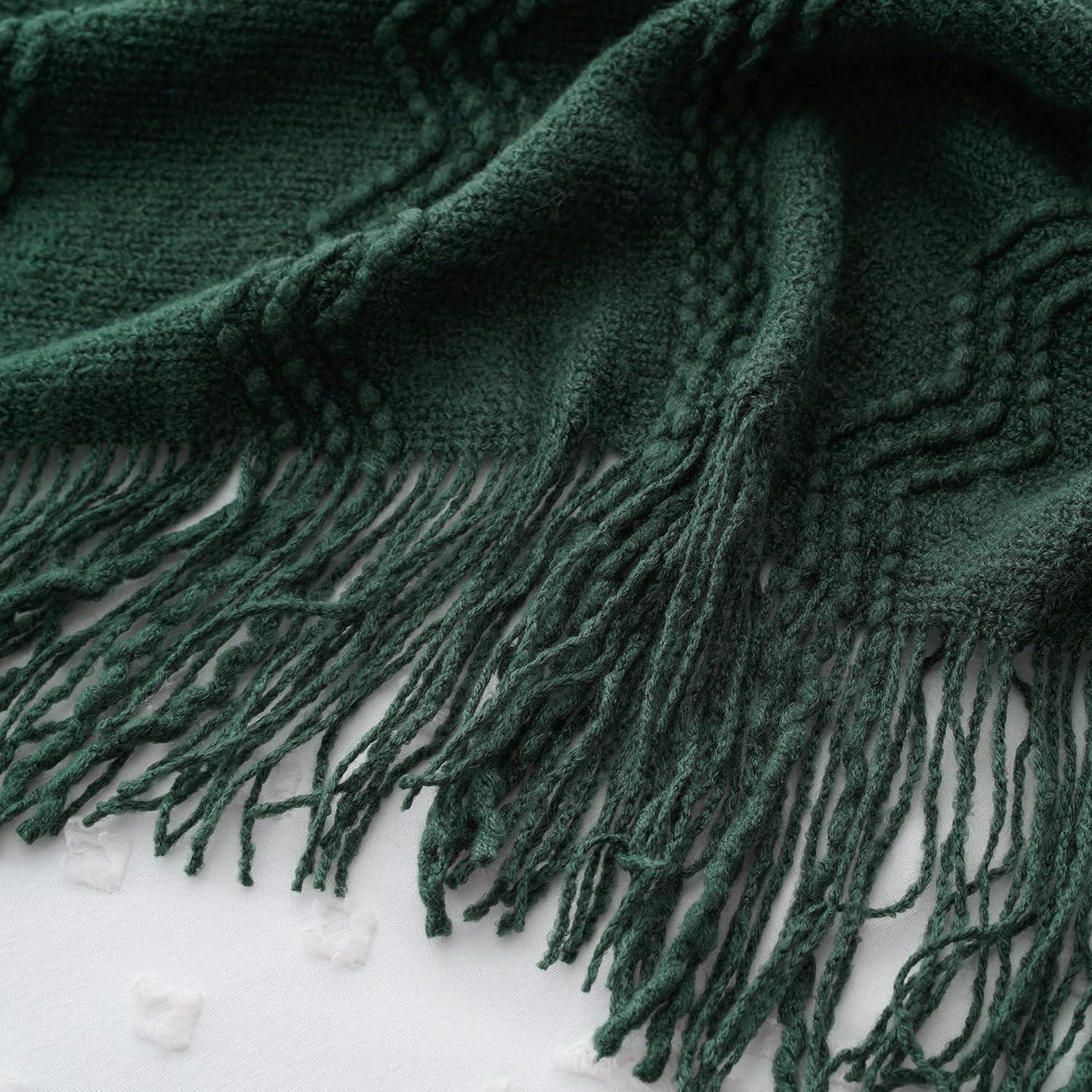 Battilo Home Throw Blanket for Couch, Textured Soft Throw Blankets, Decorative Knitted Blanket for Home Living Room Decor, 50"x60"