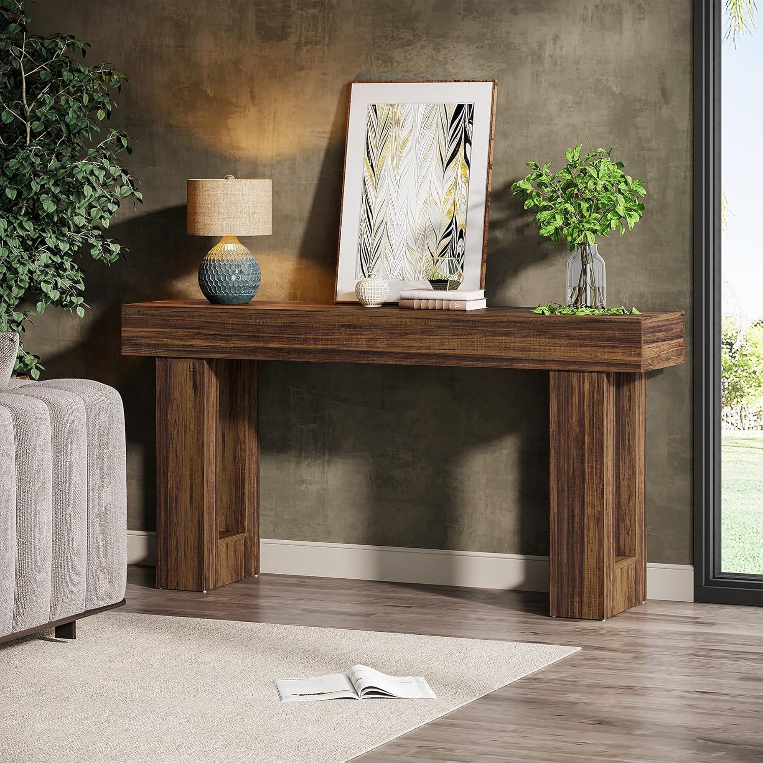 63 Inch Long Console Table Farmhouse Sofa Table