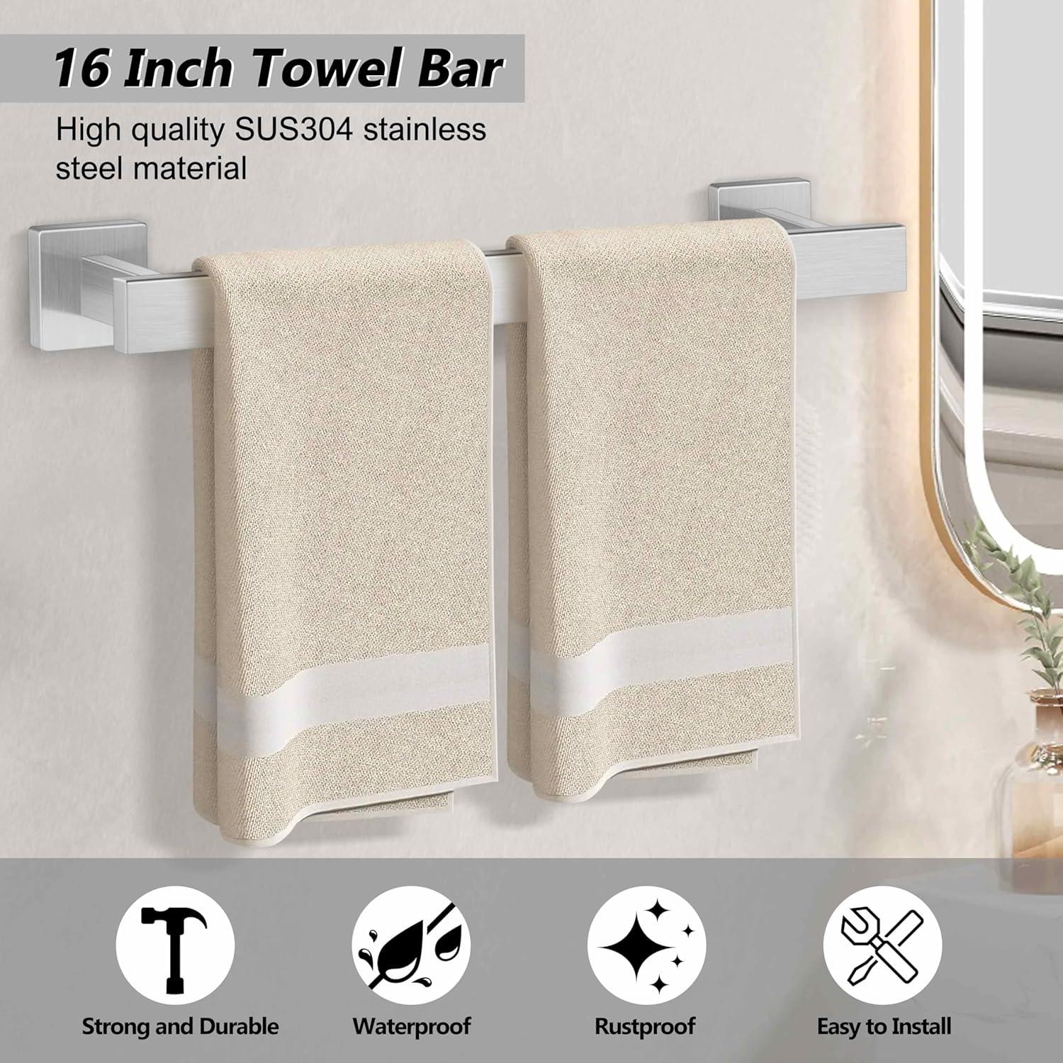 5-Pieces Bathroom Hardware Accessories Set,Towel Racks for Bathroom Wall Mounted.