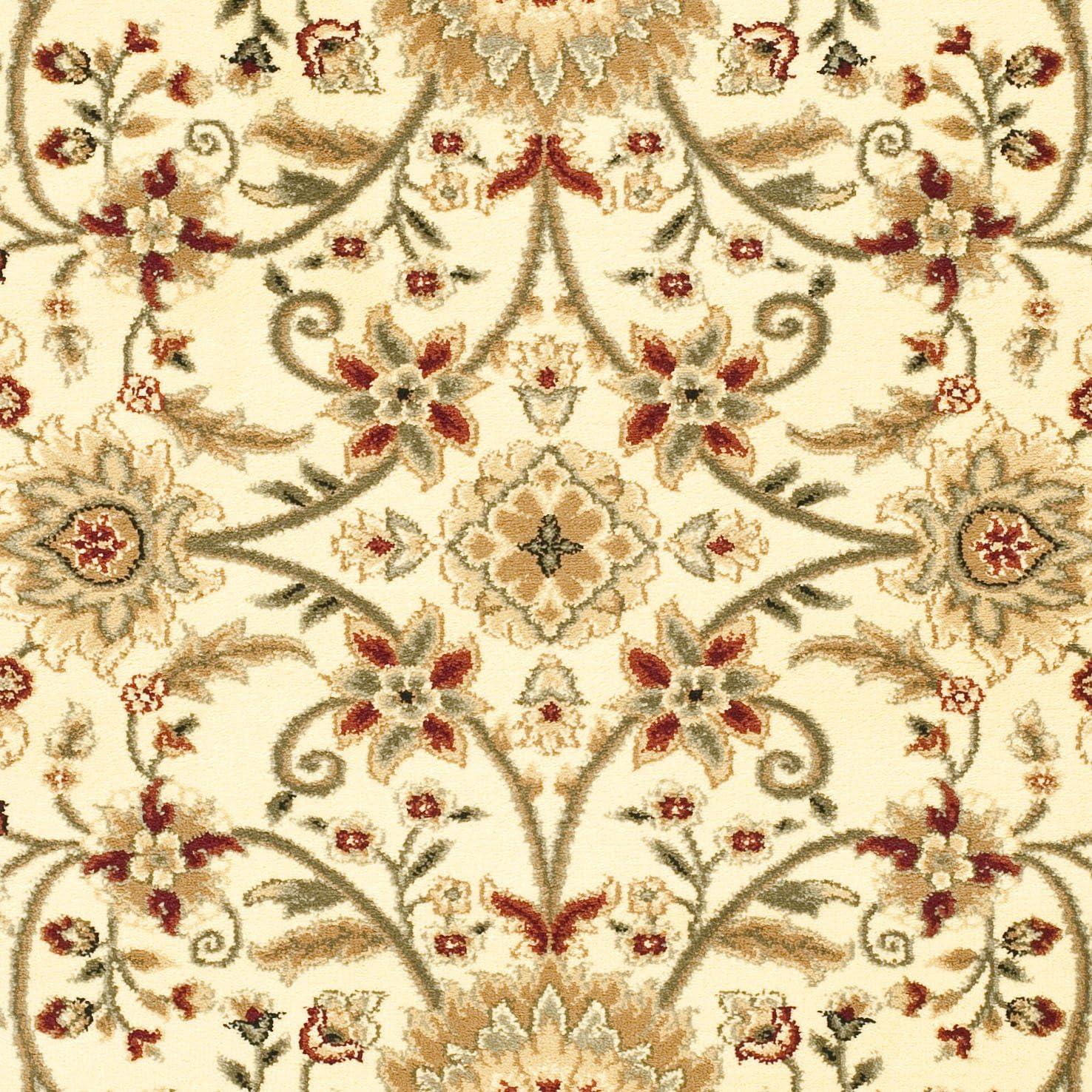 SAFAVIEH Lyndhurst Victoria Traditional Floral Area Rug, Ivory/Rust, 5'3" x 7'6"