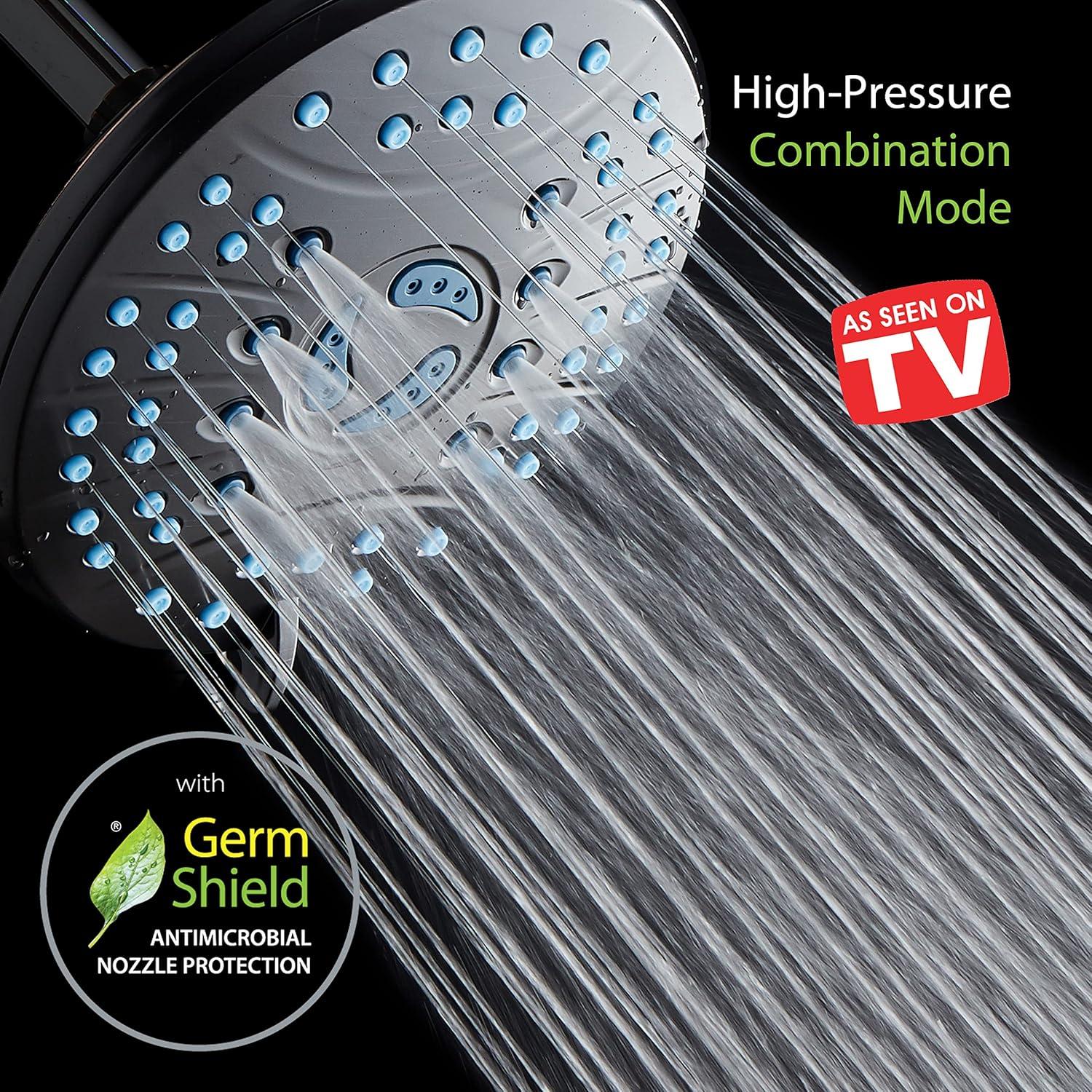 Bronze 7-Inch Round Rainfall Shower Head with 6 Settings