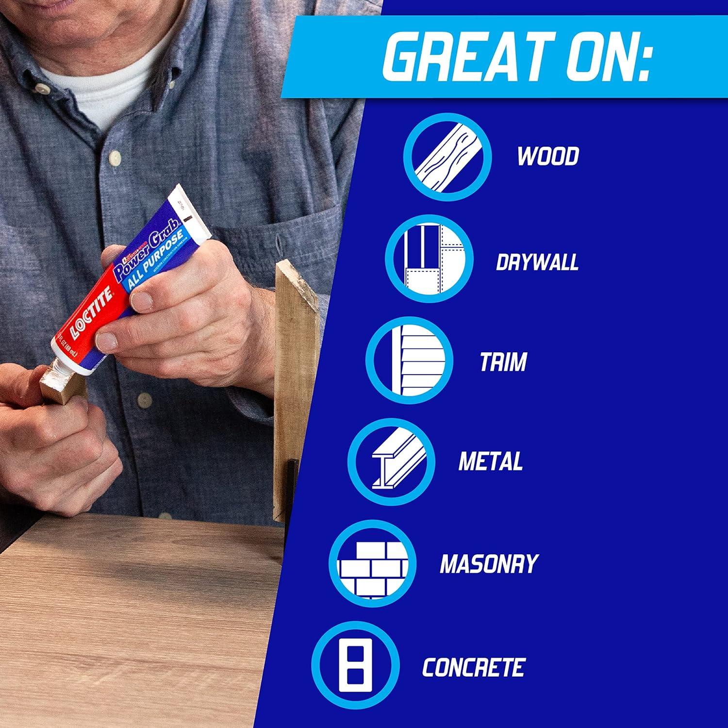 Loctite Power Grab Express All Purpose Synthetic Latex Construction Adhesive 3 oz