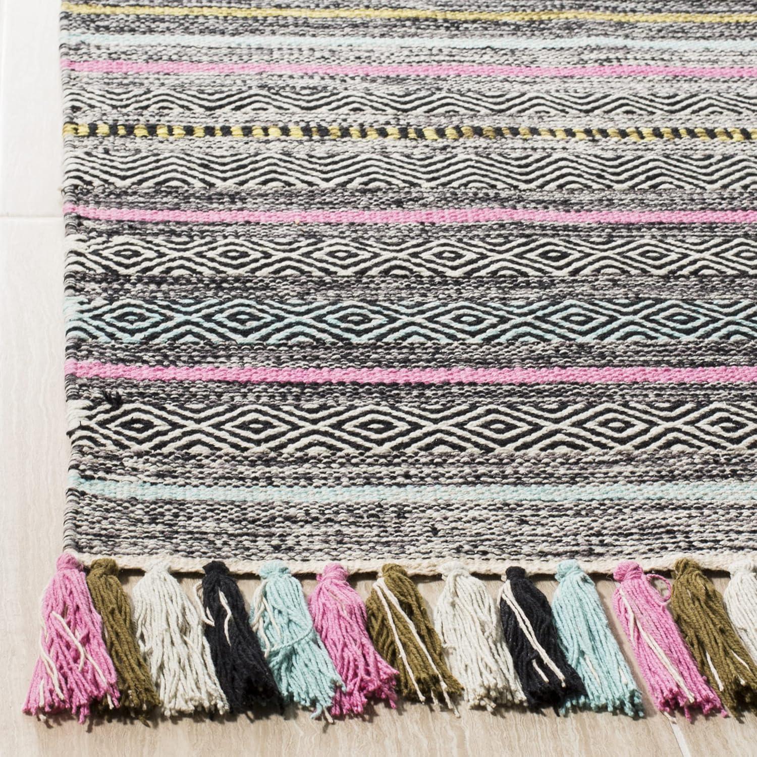 Montauk MTK901 Hand Woven Indoor Accent Rug - Black/Multi - 2'6"x4' - Safavieh.