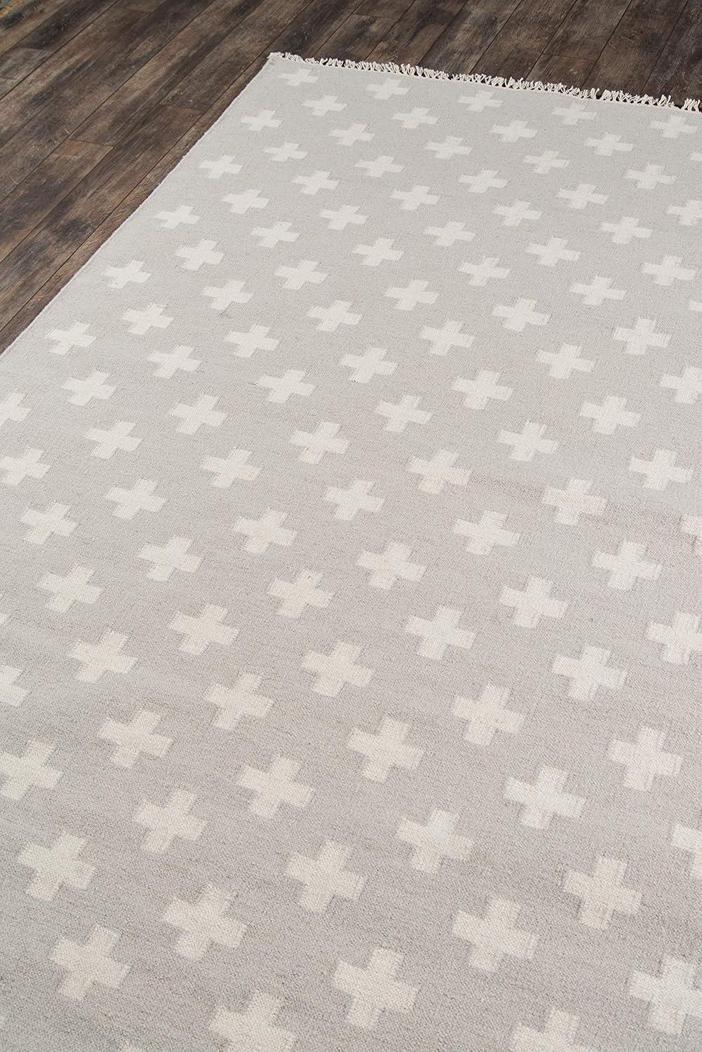 Novogratz Topanga Geometric Handwoven Wool Gray/White Area Rug & Reviews | AllModern