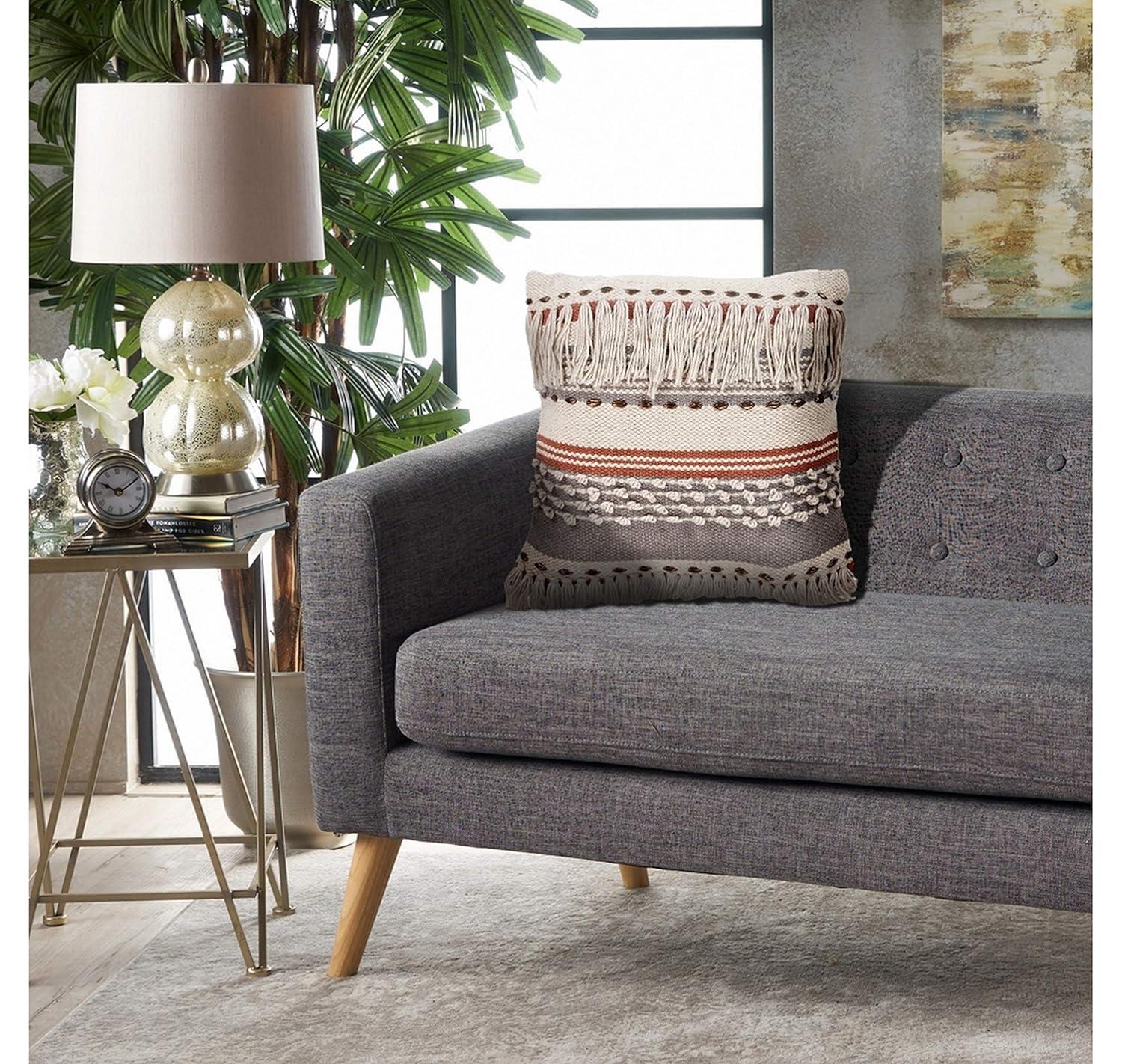 Rajani Home Analee Appliqued Cotton Throw Pillow