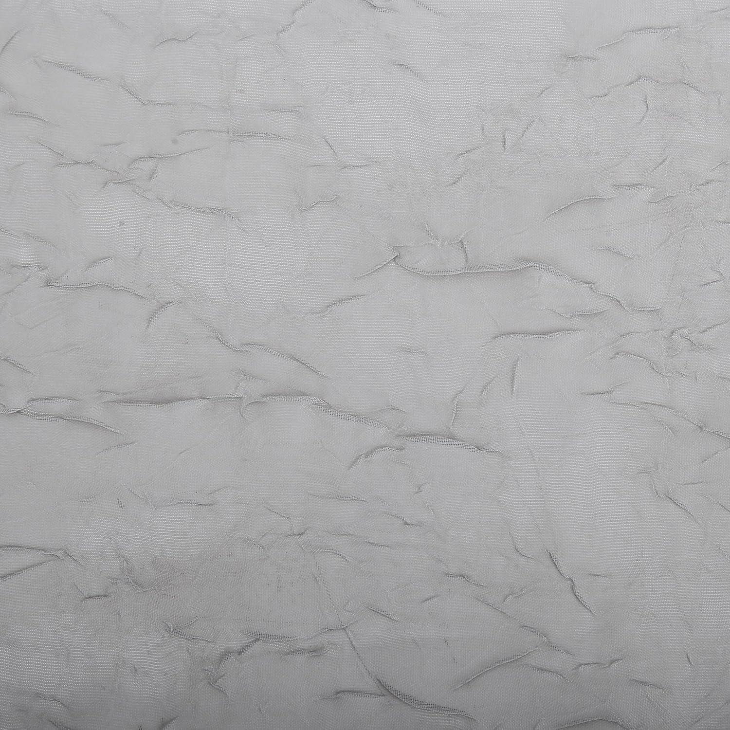51"x84" Erica Crushed Sheer Voile Rod Pocket Curtain Panel Silver - No. 918