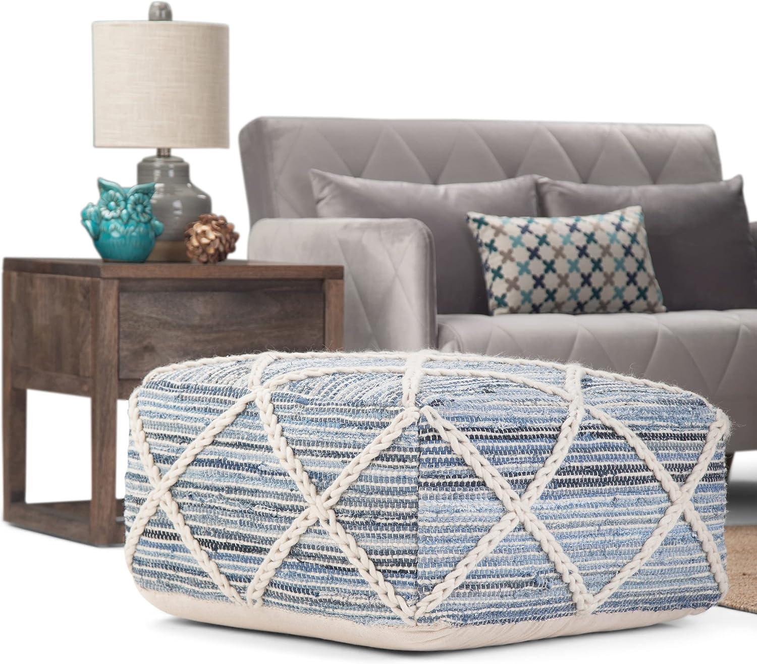 Simpli Home Cowan Upholstered Pouf