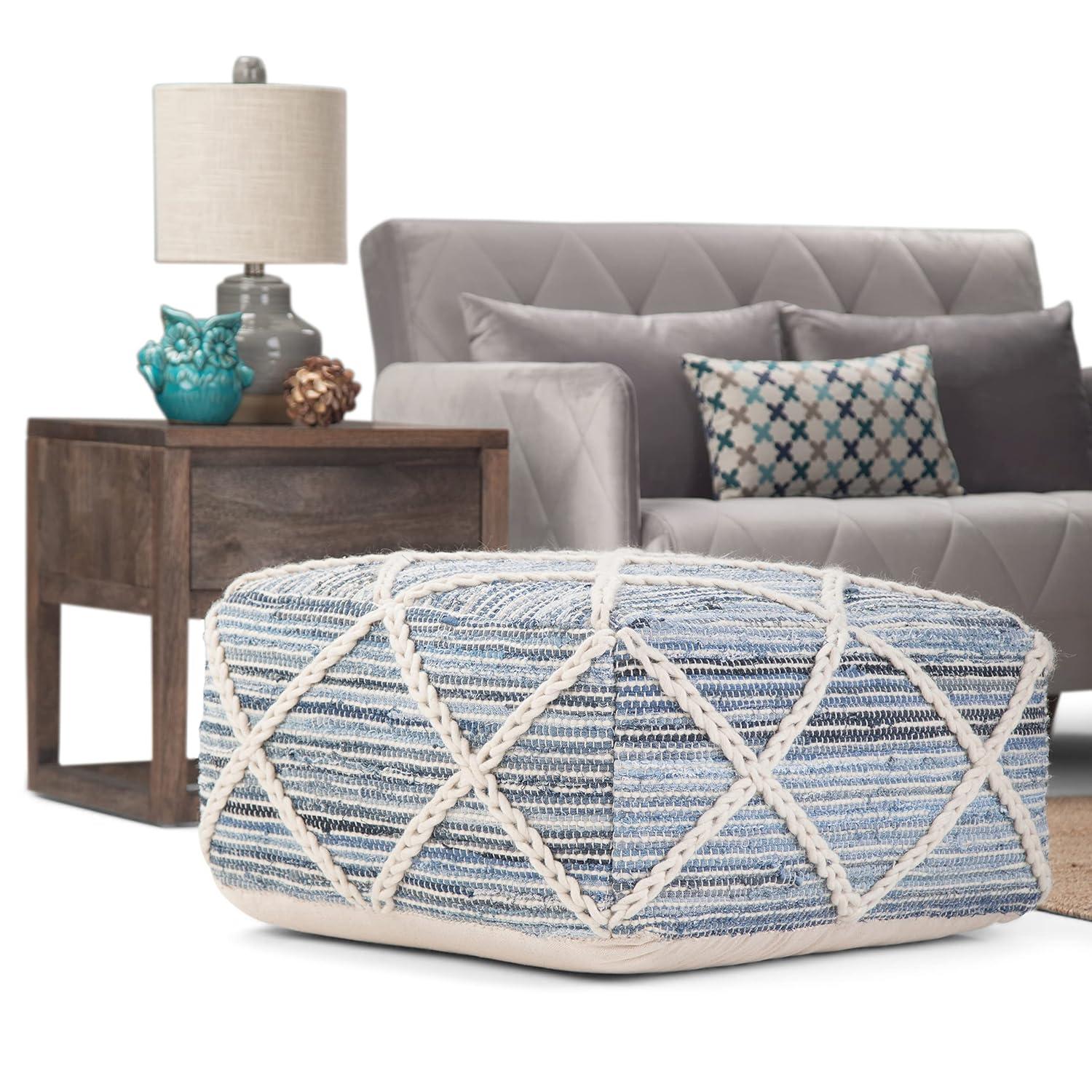 Simpli Home Cowan Upholstered Pouf