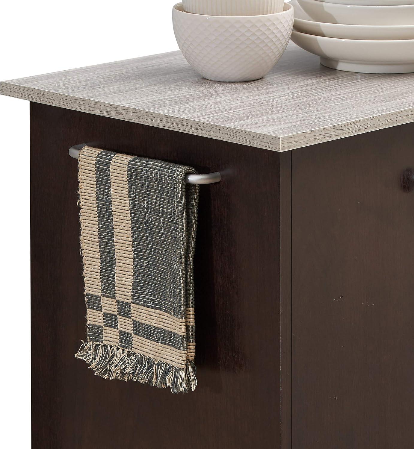 23.6" Wide Open Shelves and Cabinet Space Kitchen Cart