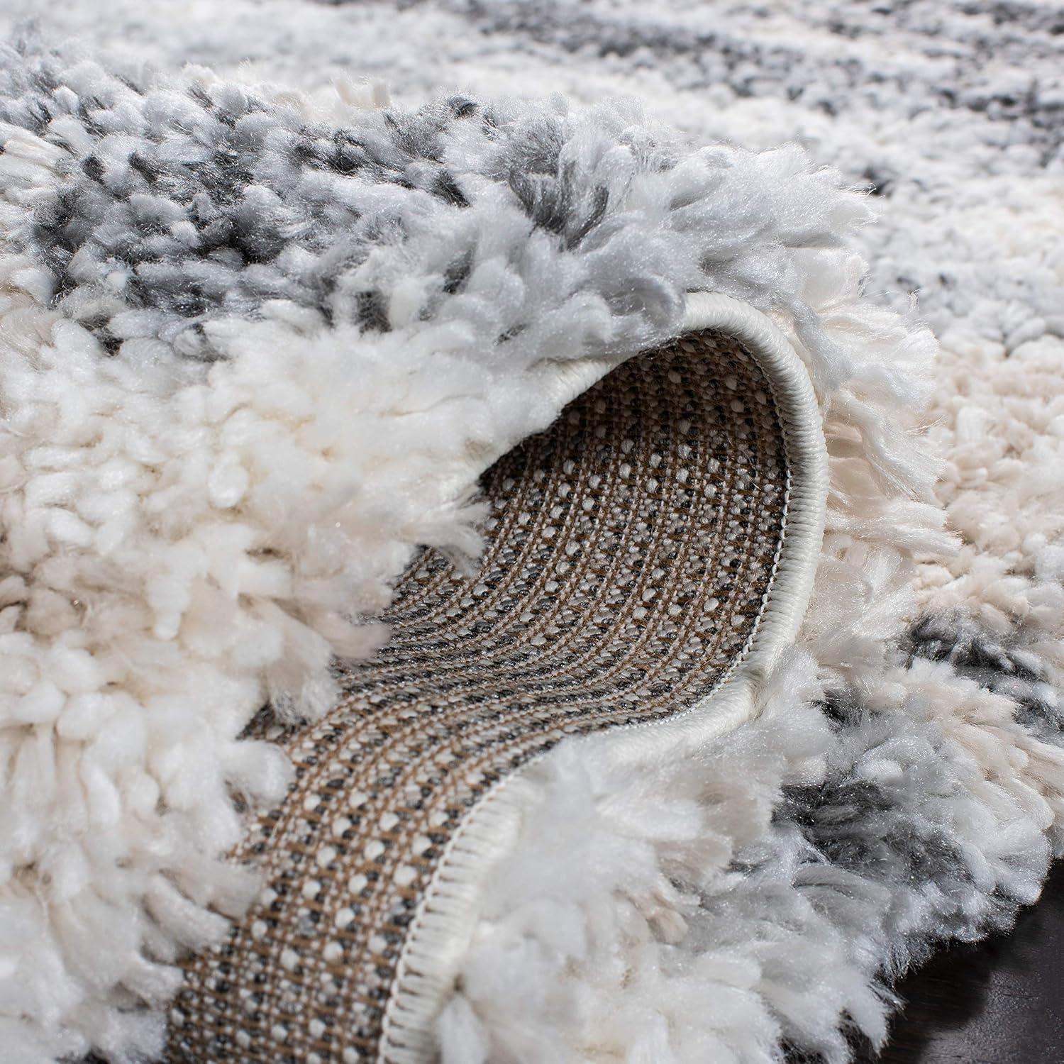 Fontana Shag FNT853 Power Loomed Area Rug - Grey/Ivory - 8'x10' - Safavieh.