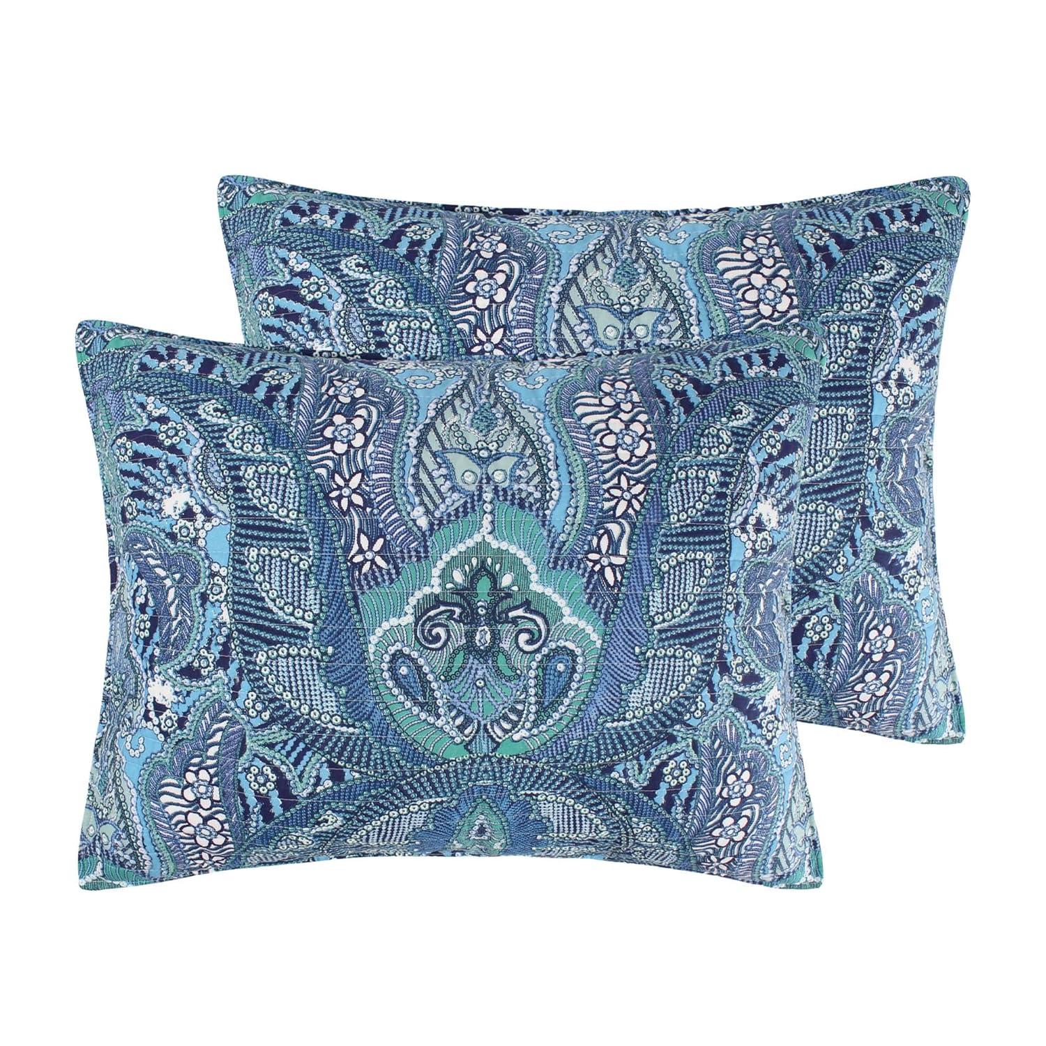 Levtex home Bellamy Teal Quilted Throw