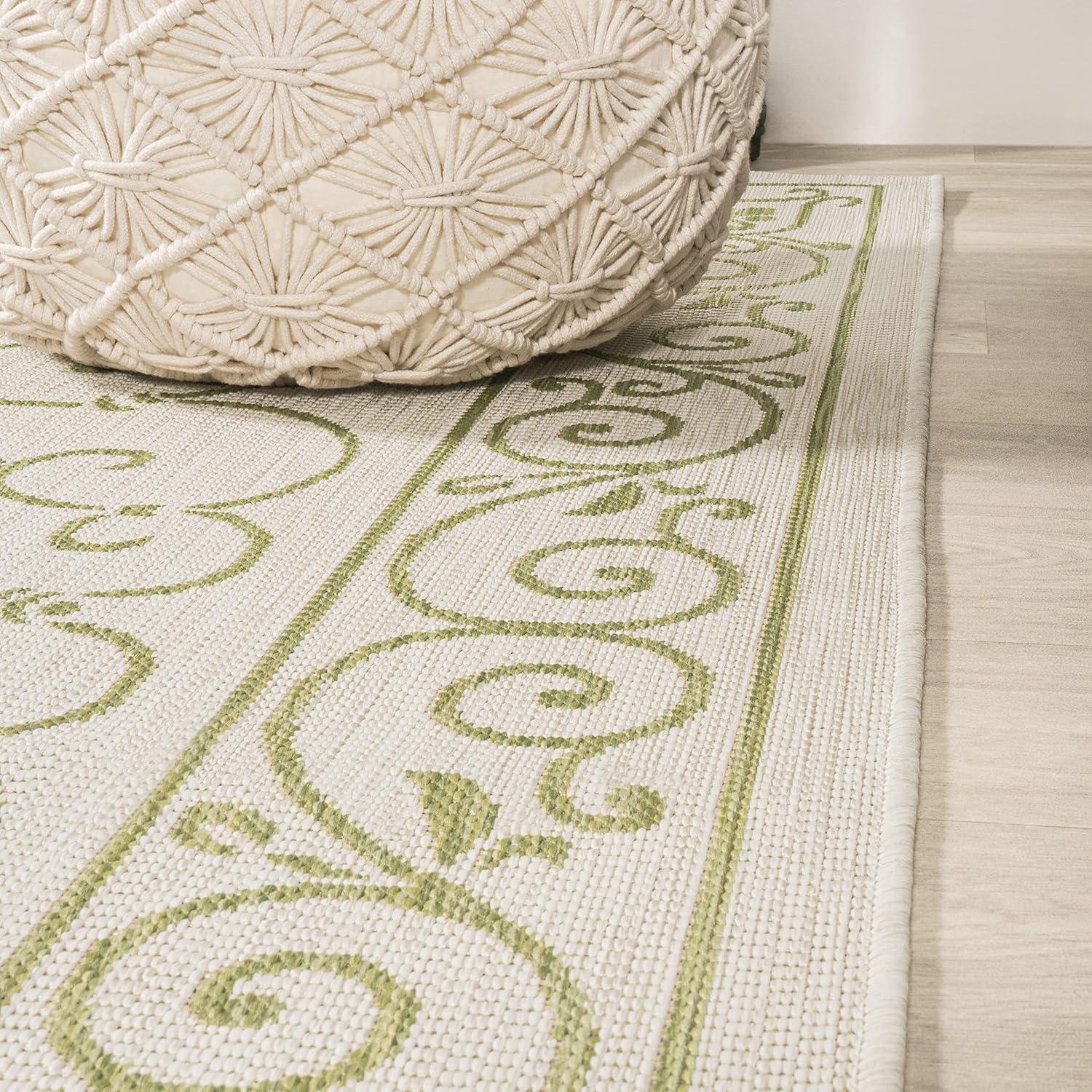 Charleston Vintage Filigree Textured Weave Indoor/Outdoor Area Rug  - JONATHAN Y