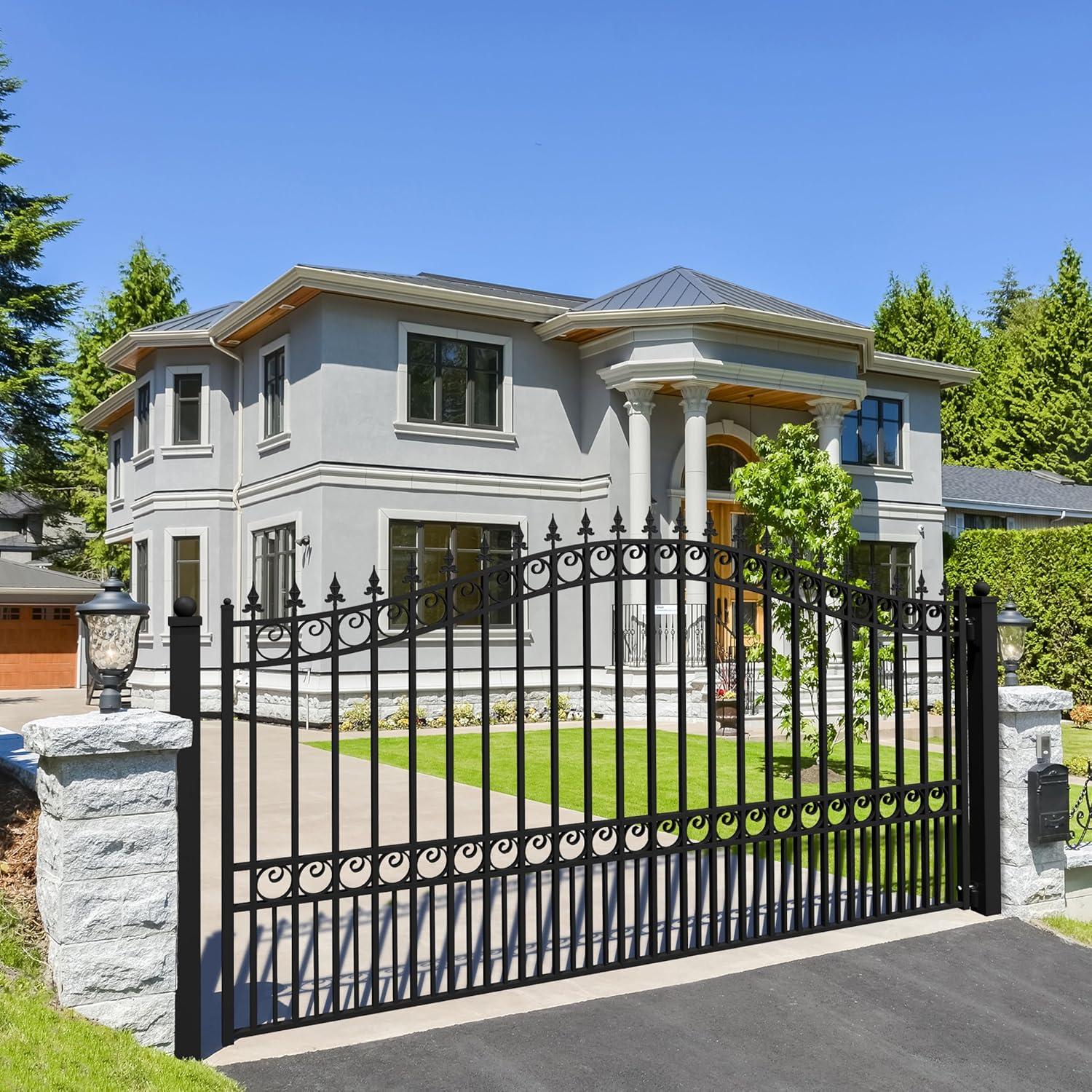 ALEKO Steel Single Swing Driveway Gate - PARIS Style