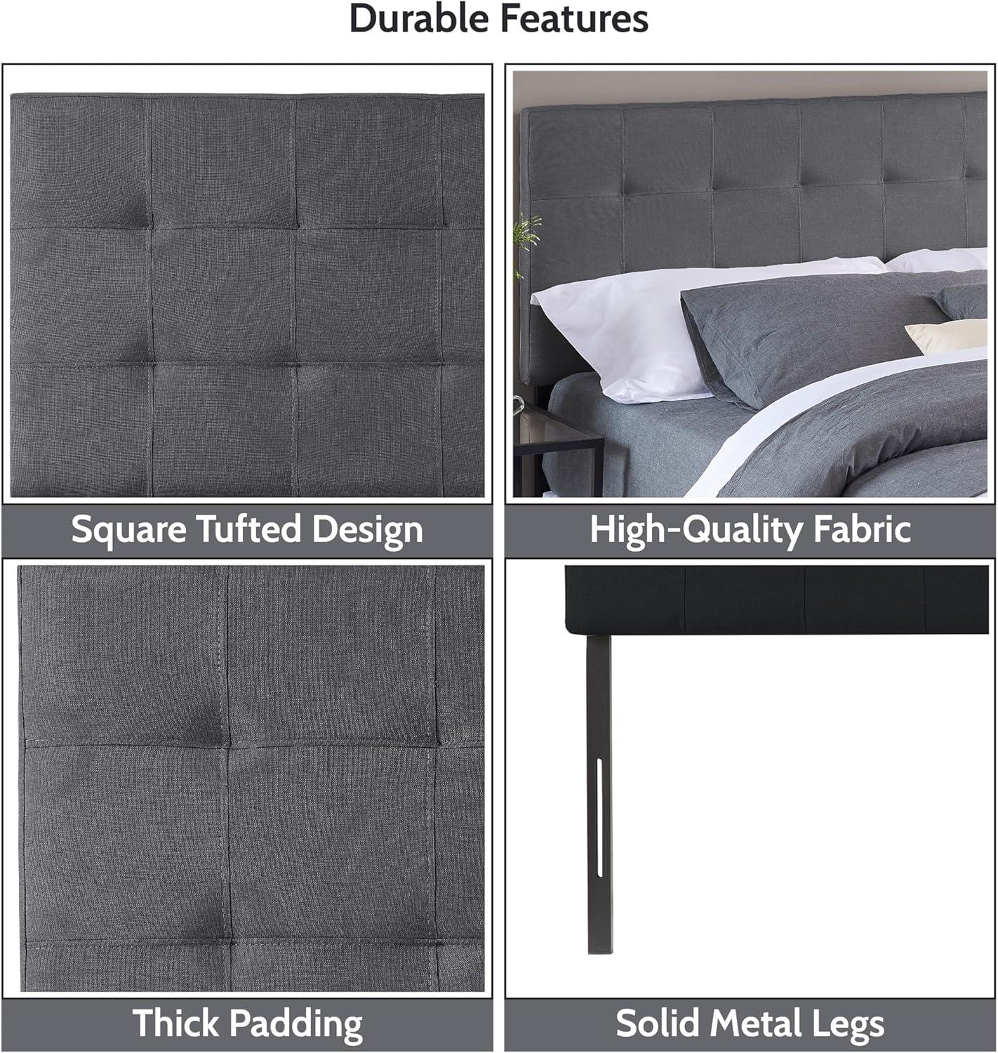 Jessenia Headboards for Full Size Bed, Upholstered Tufted Bed Headboard, 12 Adjustable Positions Full Headboard Only, Wall Mounted Headboard, Bed Backboard Linen Fabric Head Board - Light Gray