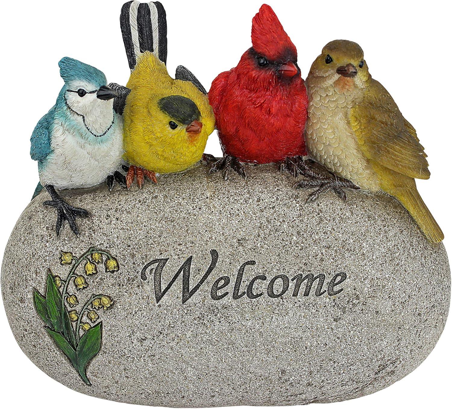 Design Toscano Birdy Welcome Sign Garden Stone Statue