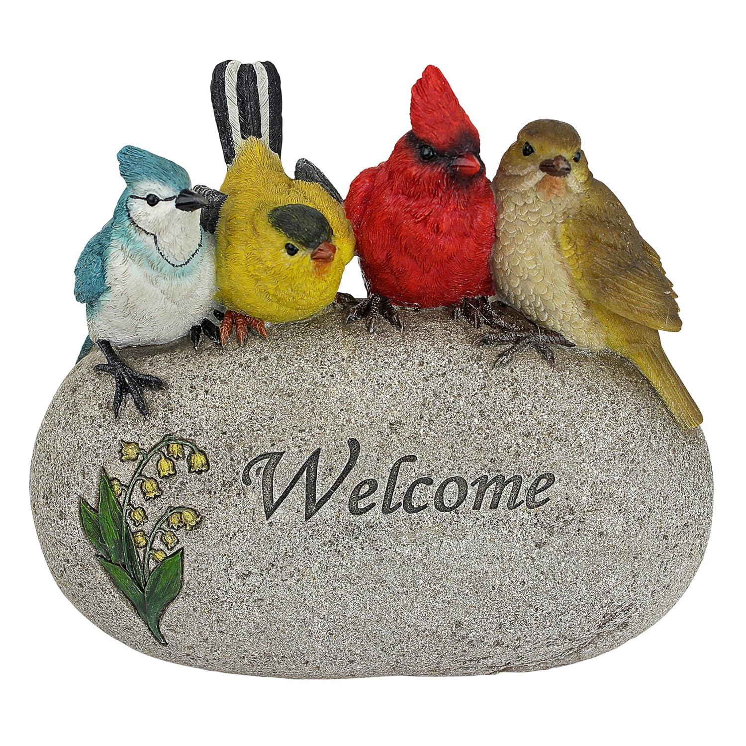 Design Toscano Birdy Welcome Sign Garden Stone Statue