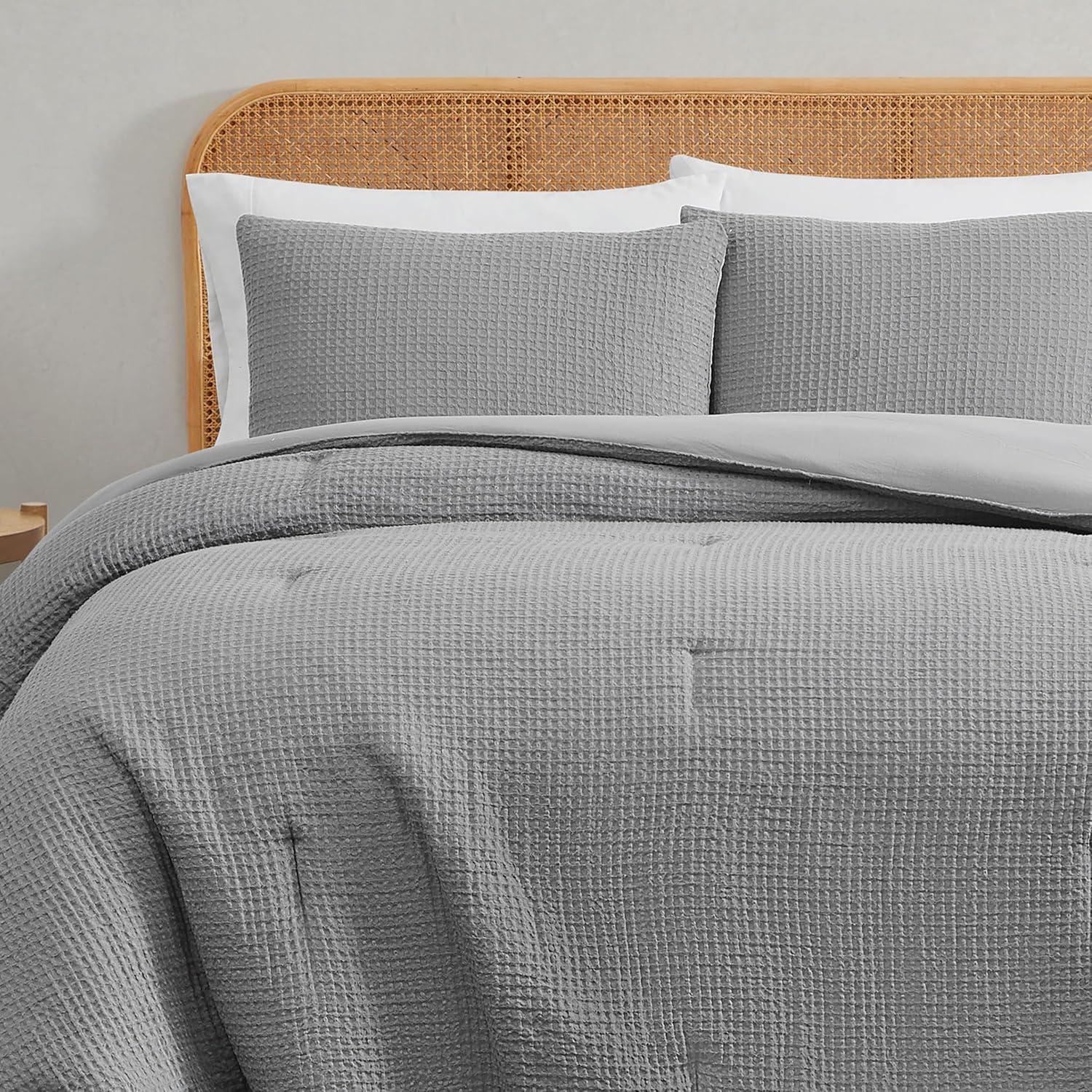 Truly Soft Textured Waffle Weave Comforter Set