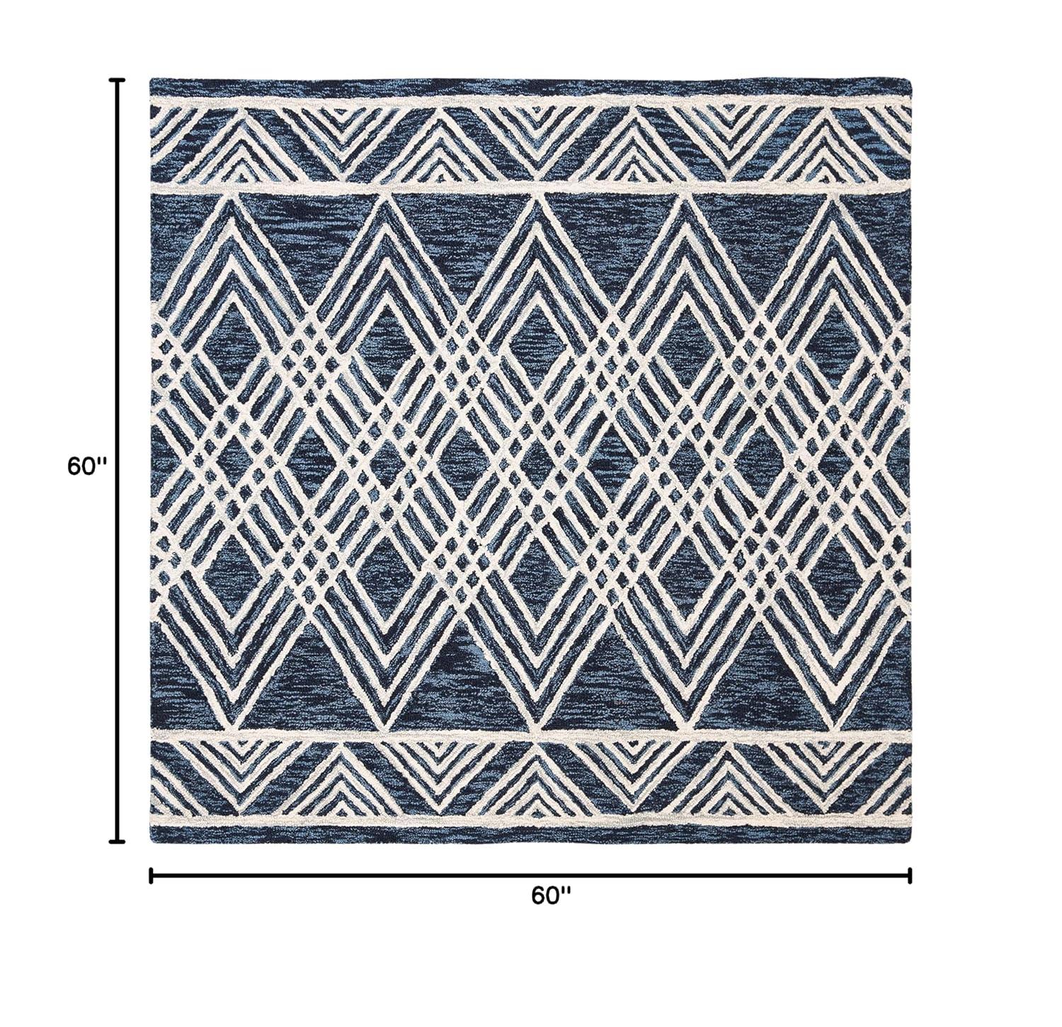 Micro-Loop MLP155 Hand Tufted Area Rug - Navy/Ivory - 5'x5' - Safavieh.