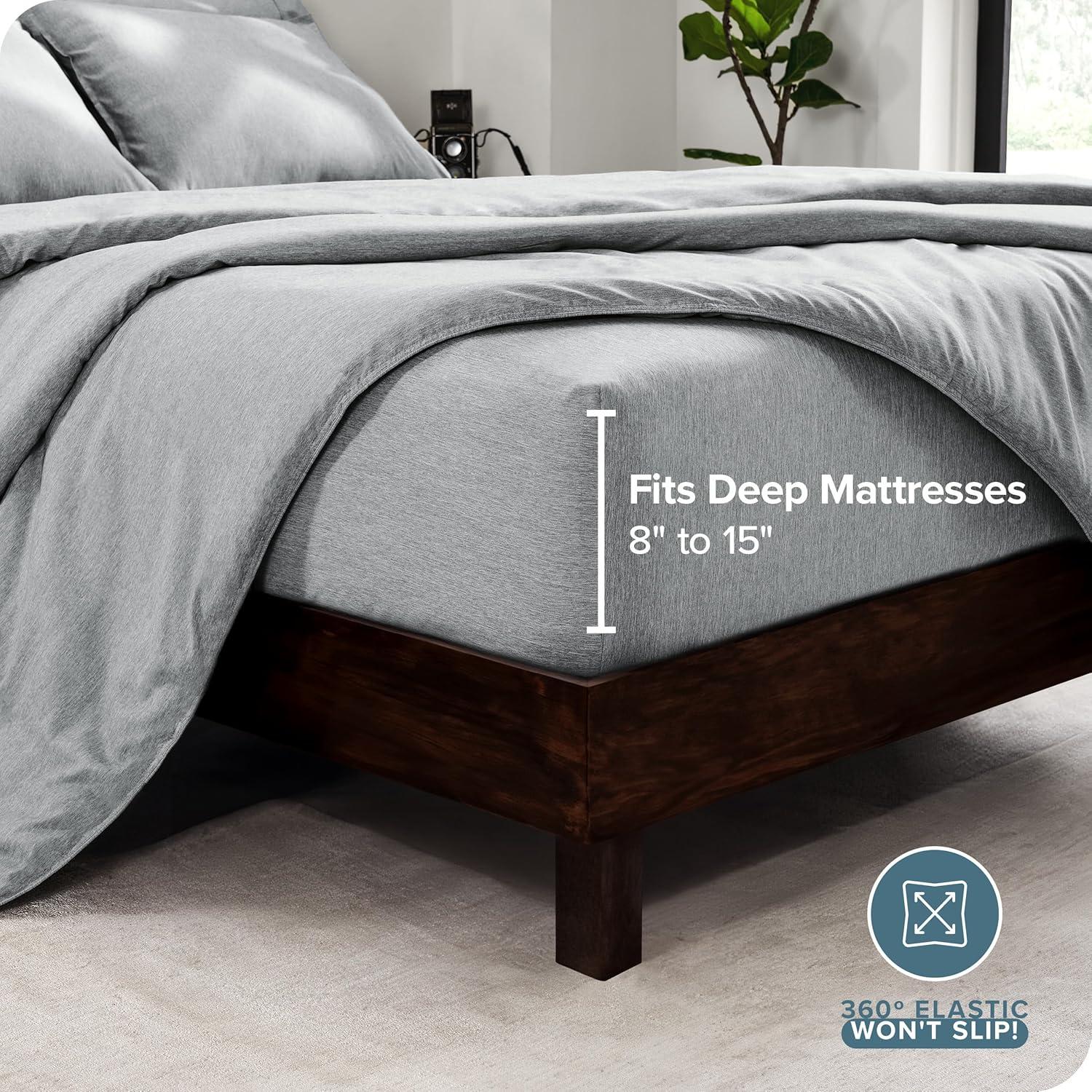Full Double Brushed Bed in a Bag Heather Pewter by Bare Home