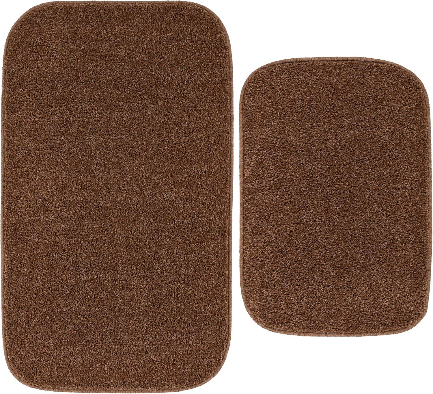 Garland Rug Gramercy Washable Bath Rug Set, 2 Piece (20"x34" & 17"x24") Cinnamon