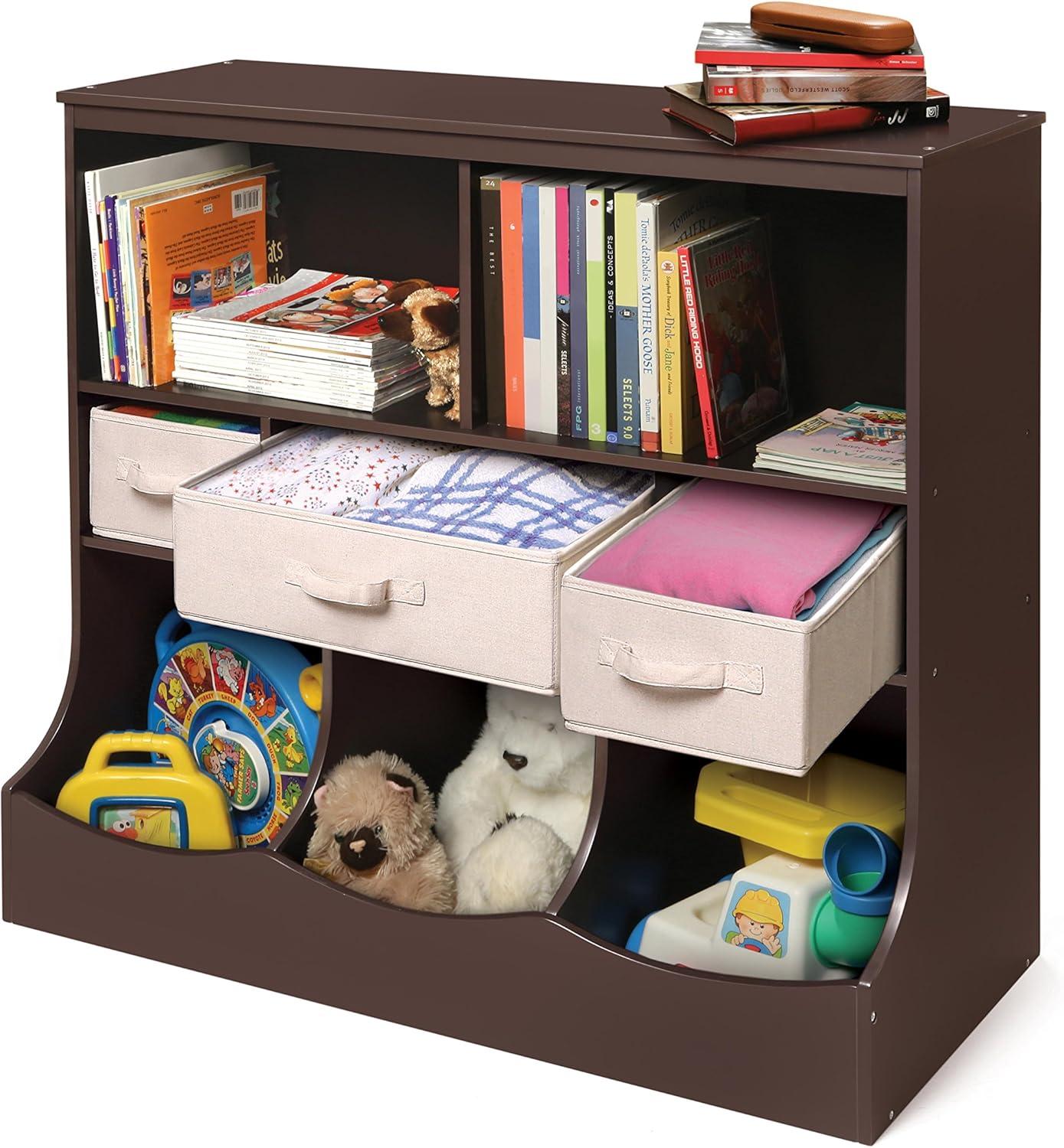 Badger Basket Combo Bin Storage Unit with Three Baskets - Espresso
